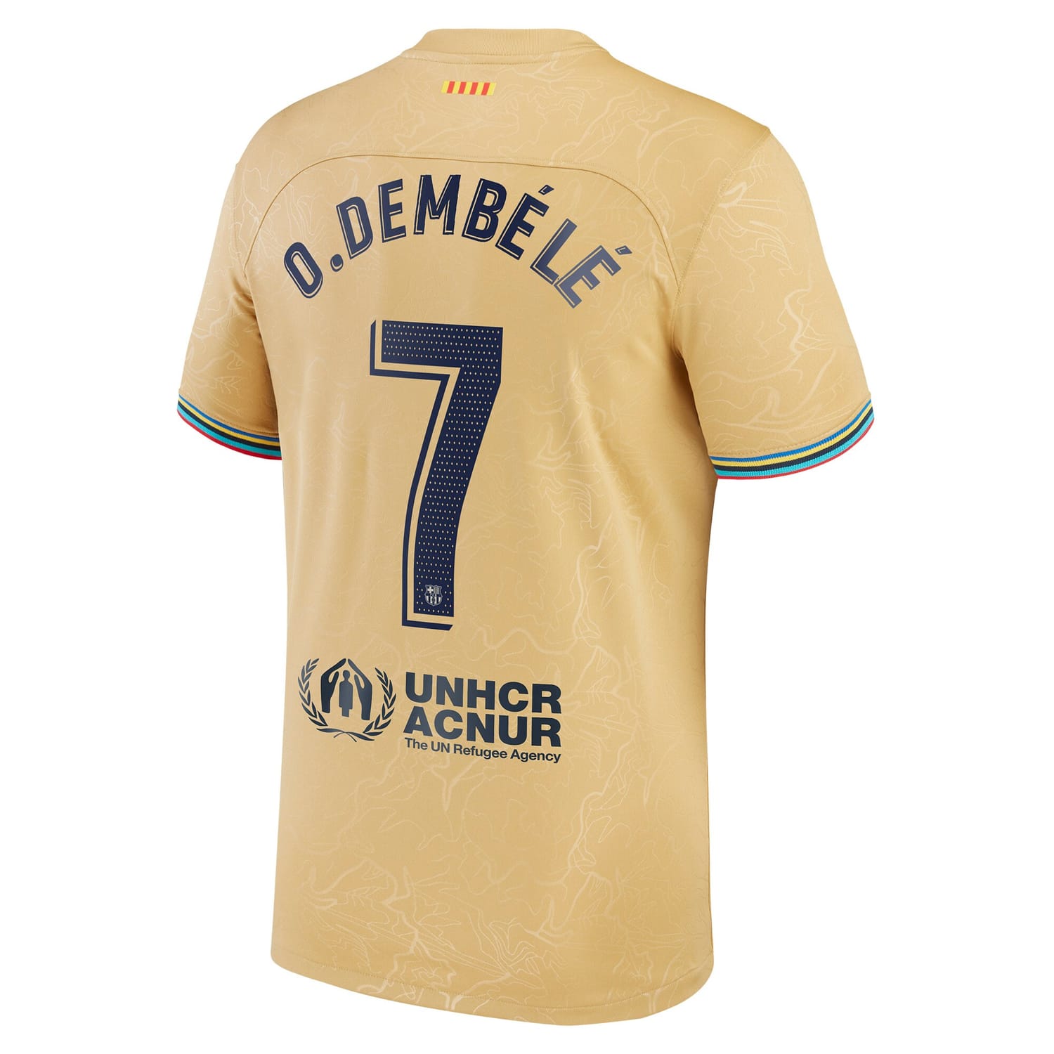 La Liga Barcelona Away Jersey Shirt Gold 2022-23 player Ousmane Dembele printing for Men