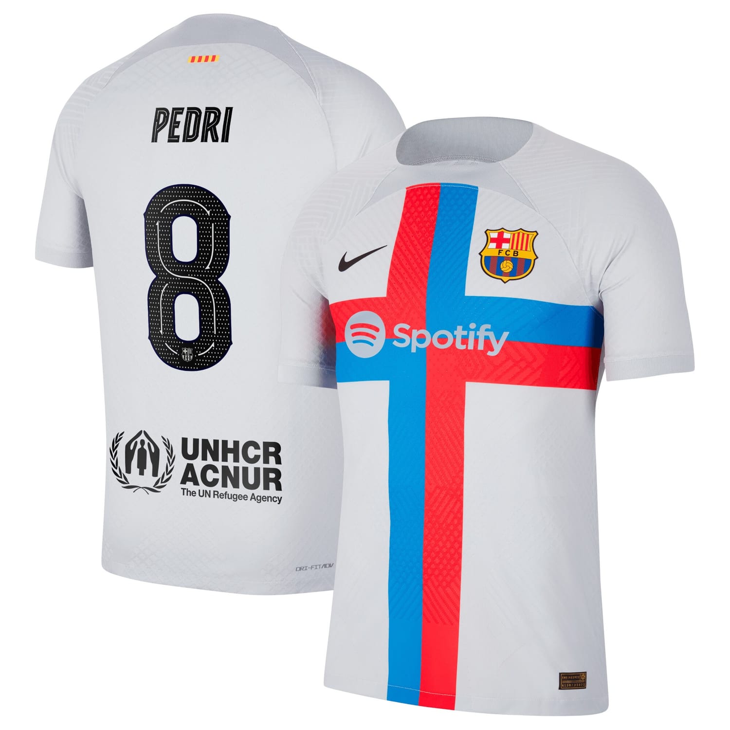 La Liga Barcelona Third Authentic Jersey Shirt Gray 2022-23 player Pedri printing for Men