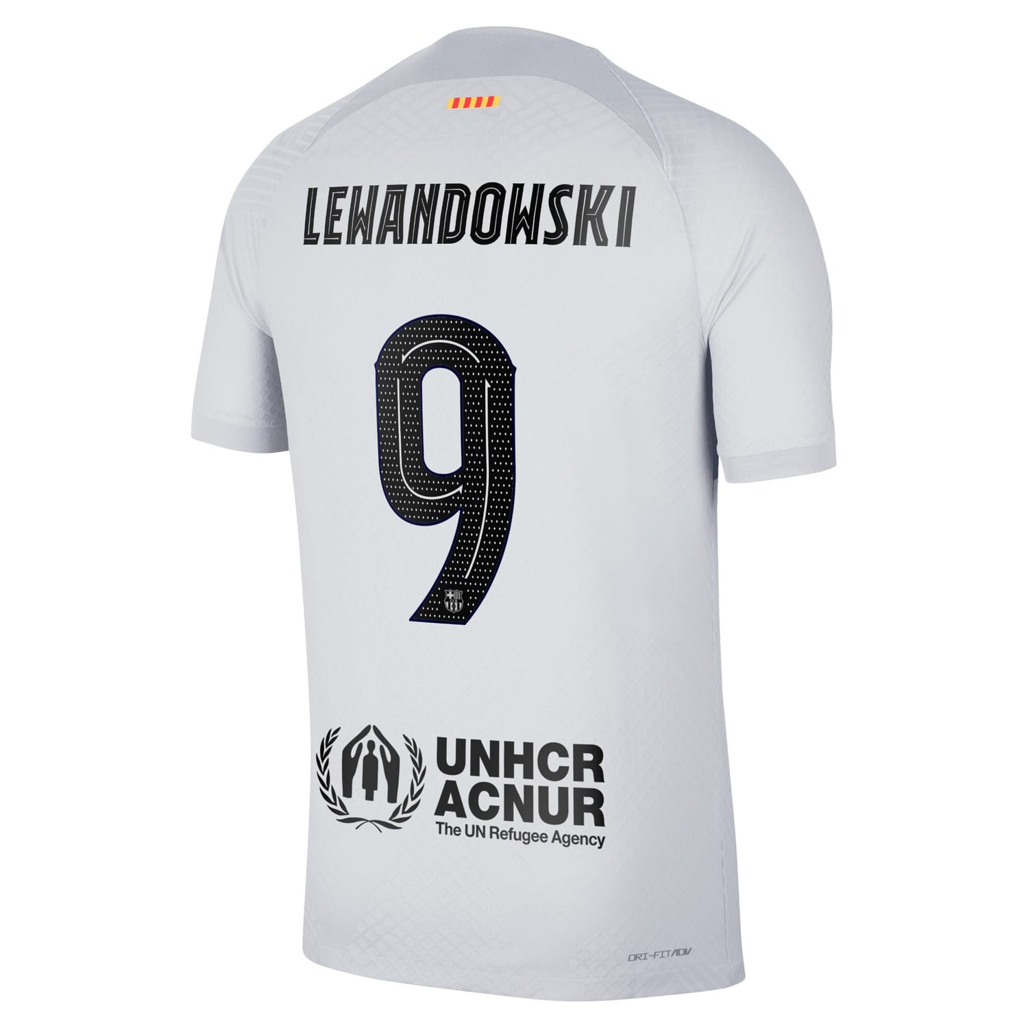La Liga Barcelona Third Authentic Jersey Shirt Gray 2022-23 player Robert Lewandowski printing for Men