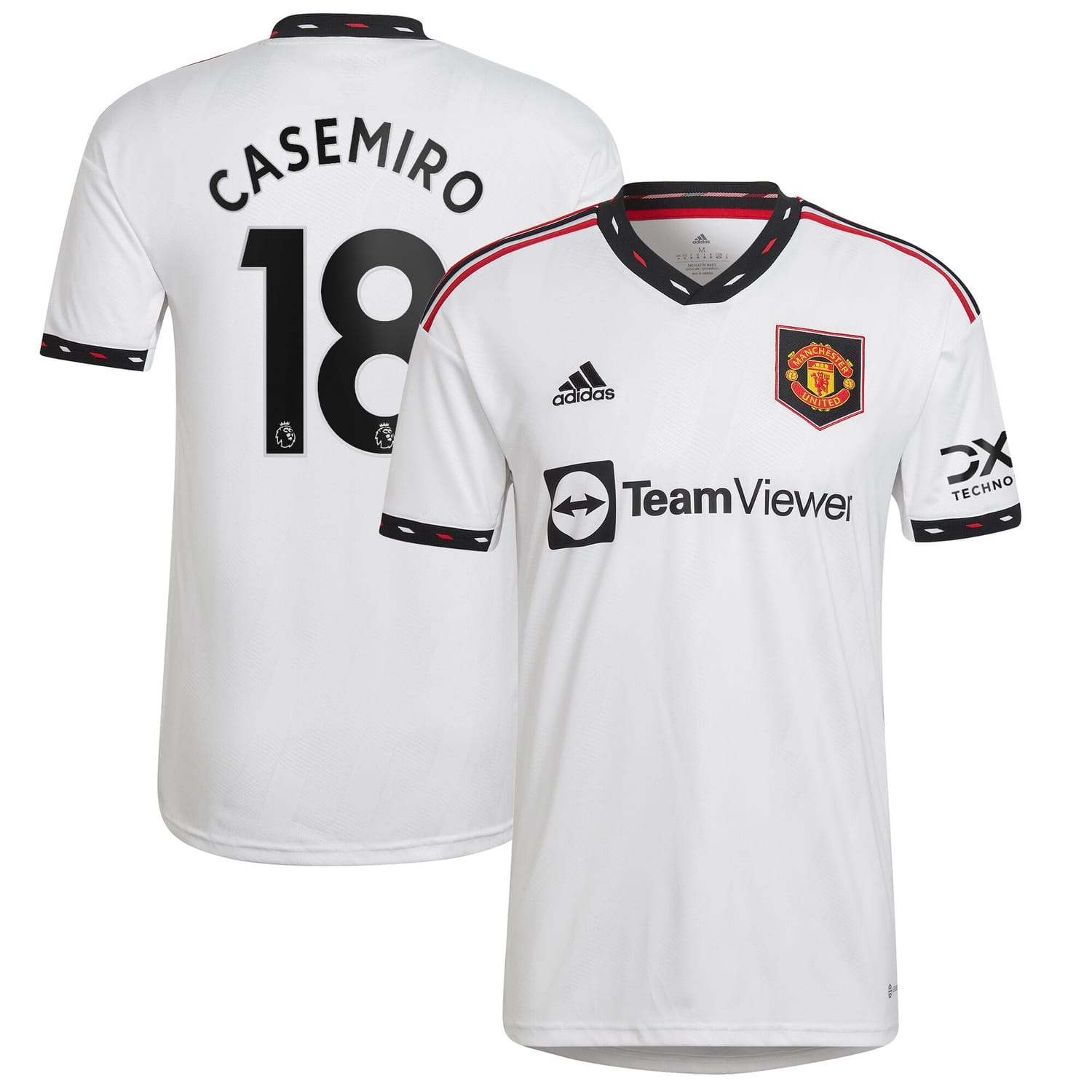 Premier League Manchester United Away Jersey Shirt White 2022-23 player Carlos Casemiro printing for Men