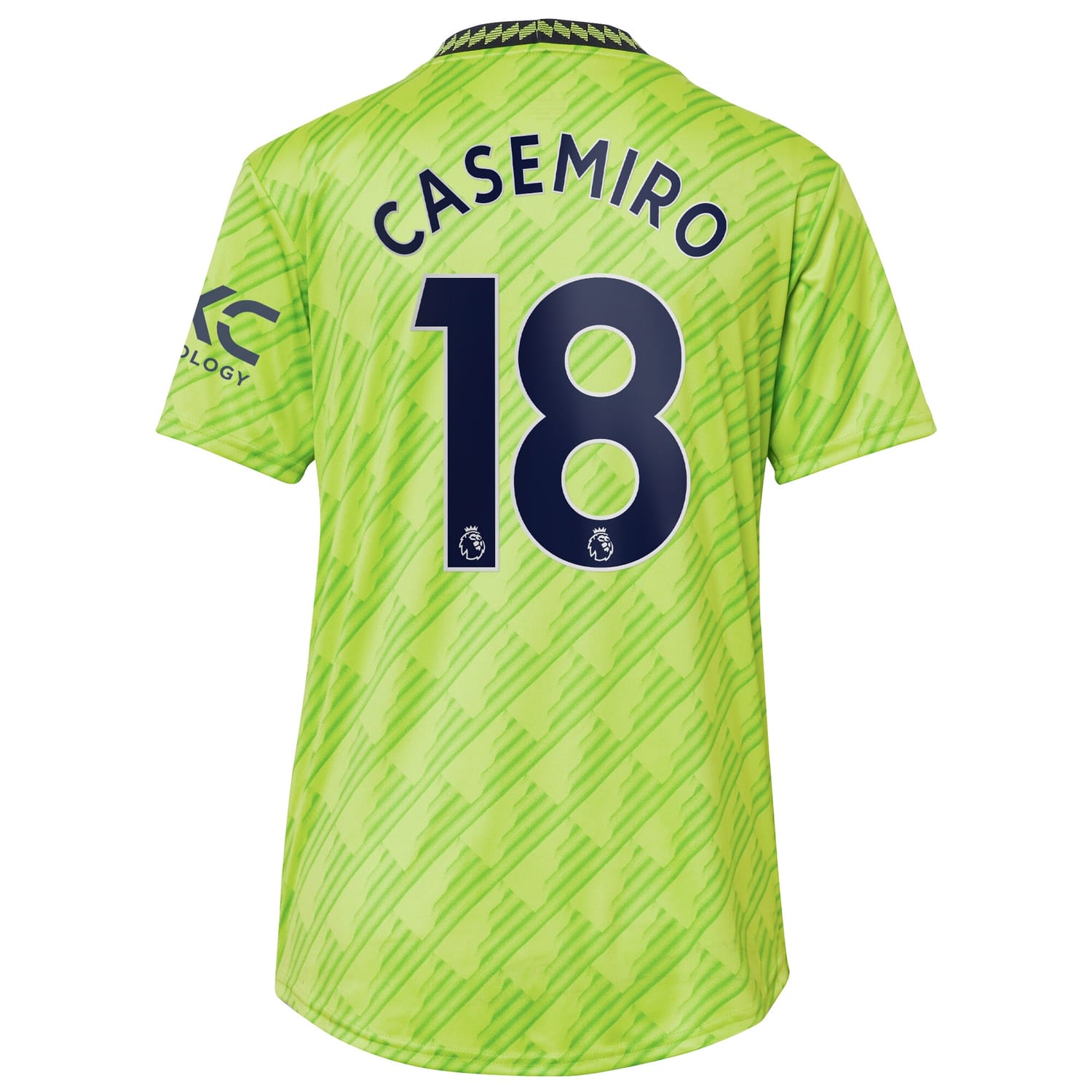 Premier League Manchester United Third Jersey Shirt Neon Green 2022-23 player Carlos Casemiro printing for Women