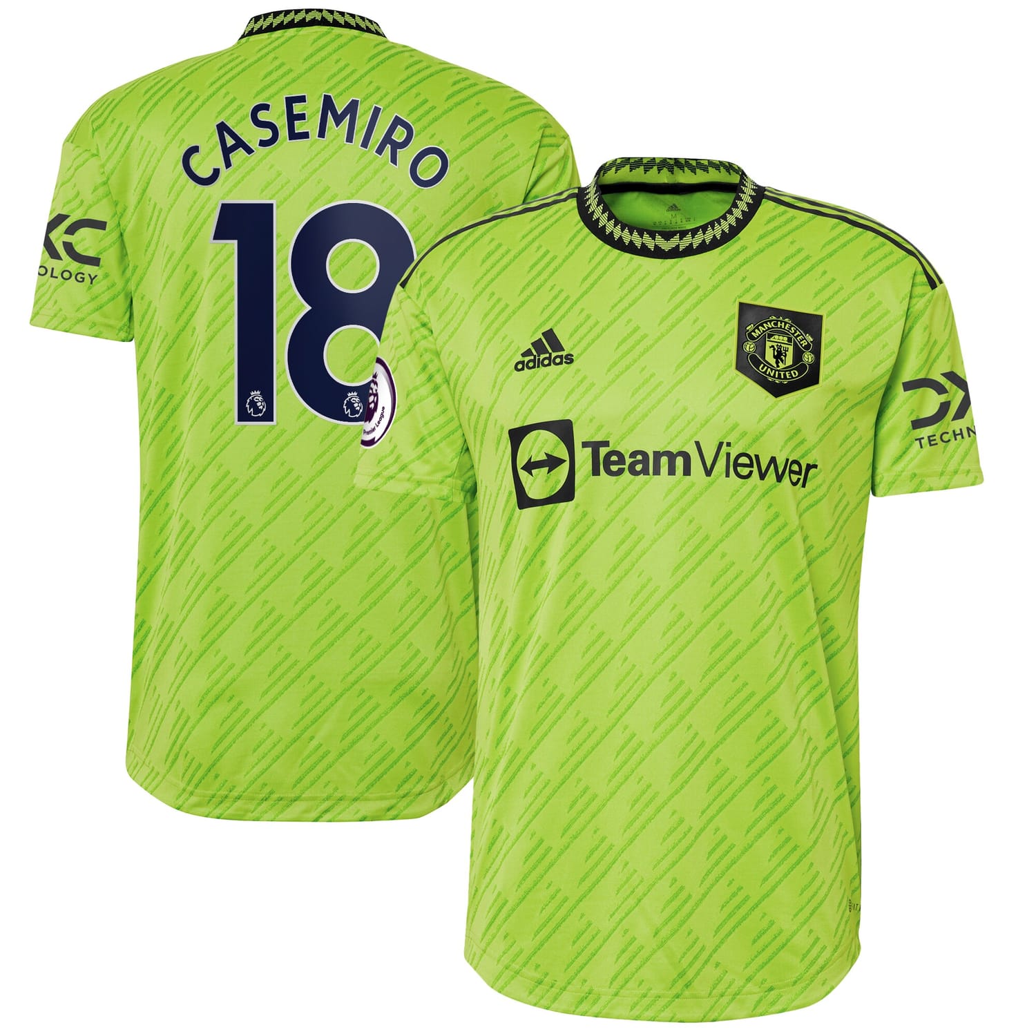 Premier League Manchester United Third Authentic Jersey Shirt Neon Green 2022-23 player Casemiro printing for Men