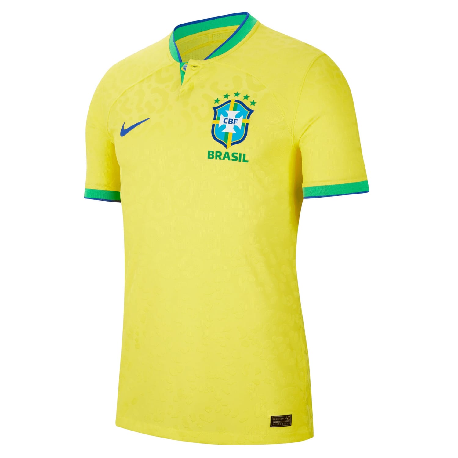 Brazil National Team Home Authentic Jersey Shirt Yellow 2022-23 for Men
