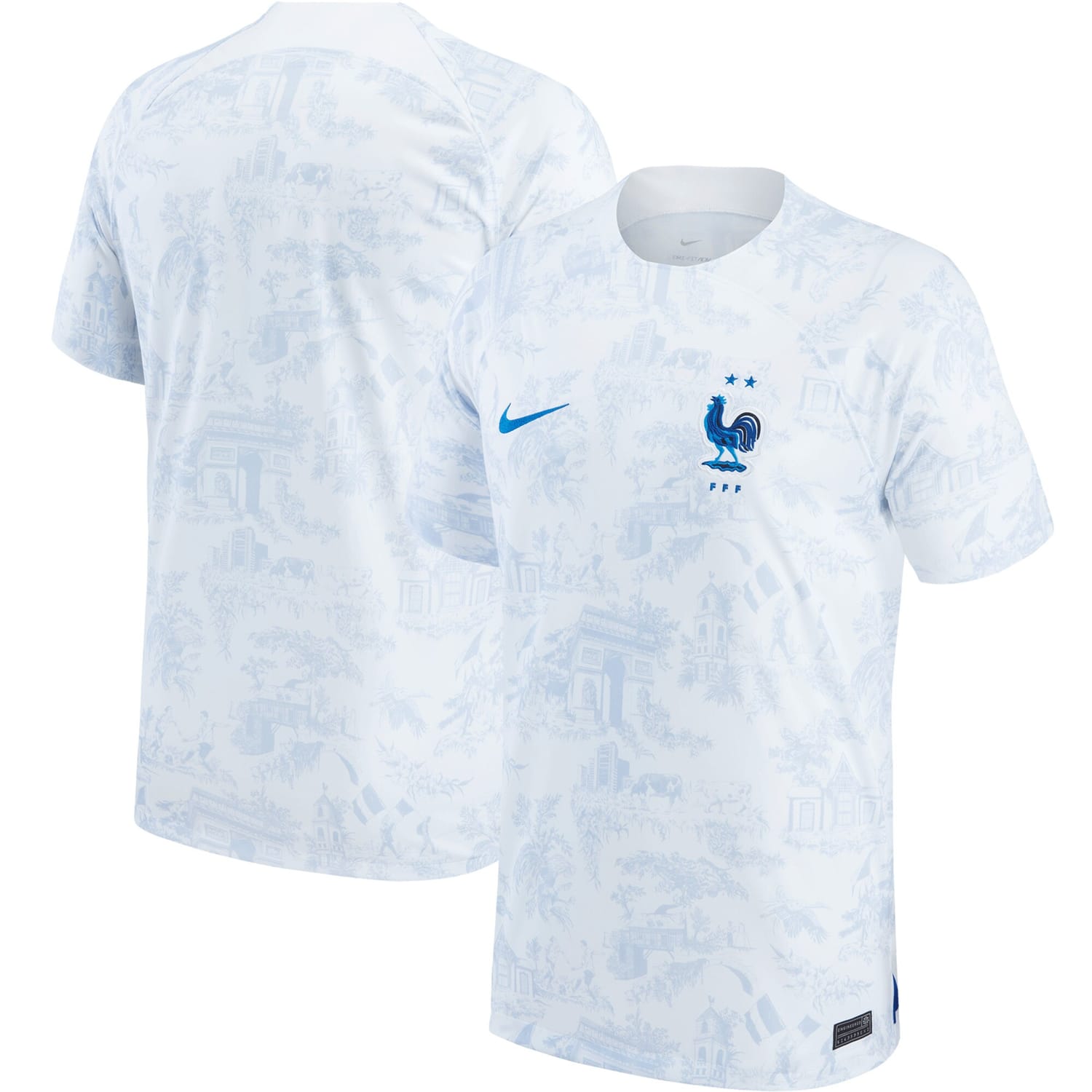 France National Team Away Jersey Shirt White 2022-23 for Men