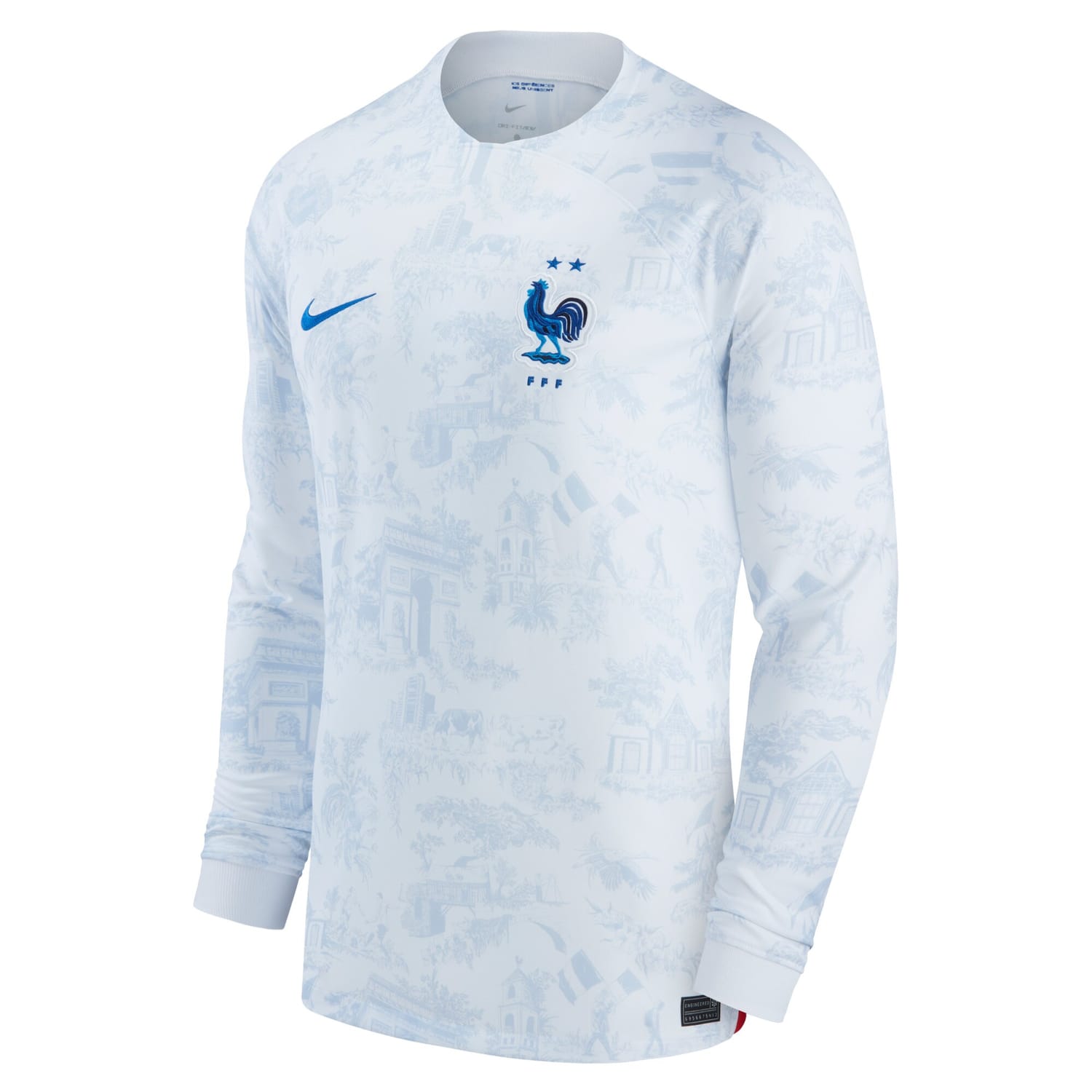 France National Team Away Jersey Shirt Long Sleeve White 2022-23 for Men