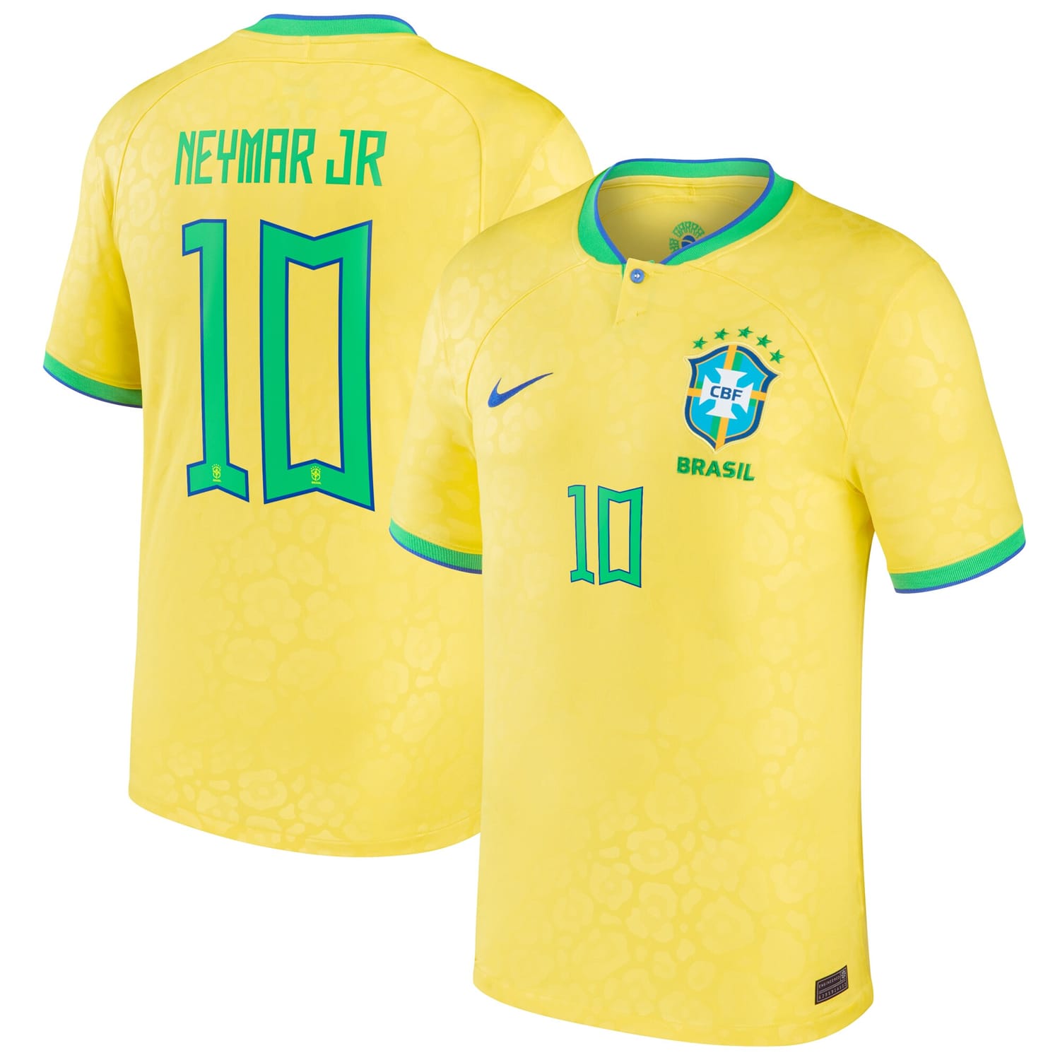 Brazil National Team Home Jersey Shirt Yellow 2022-23 player Neymar Jr. printing for Men