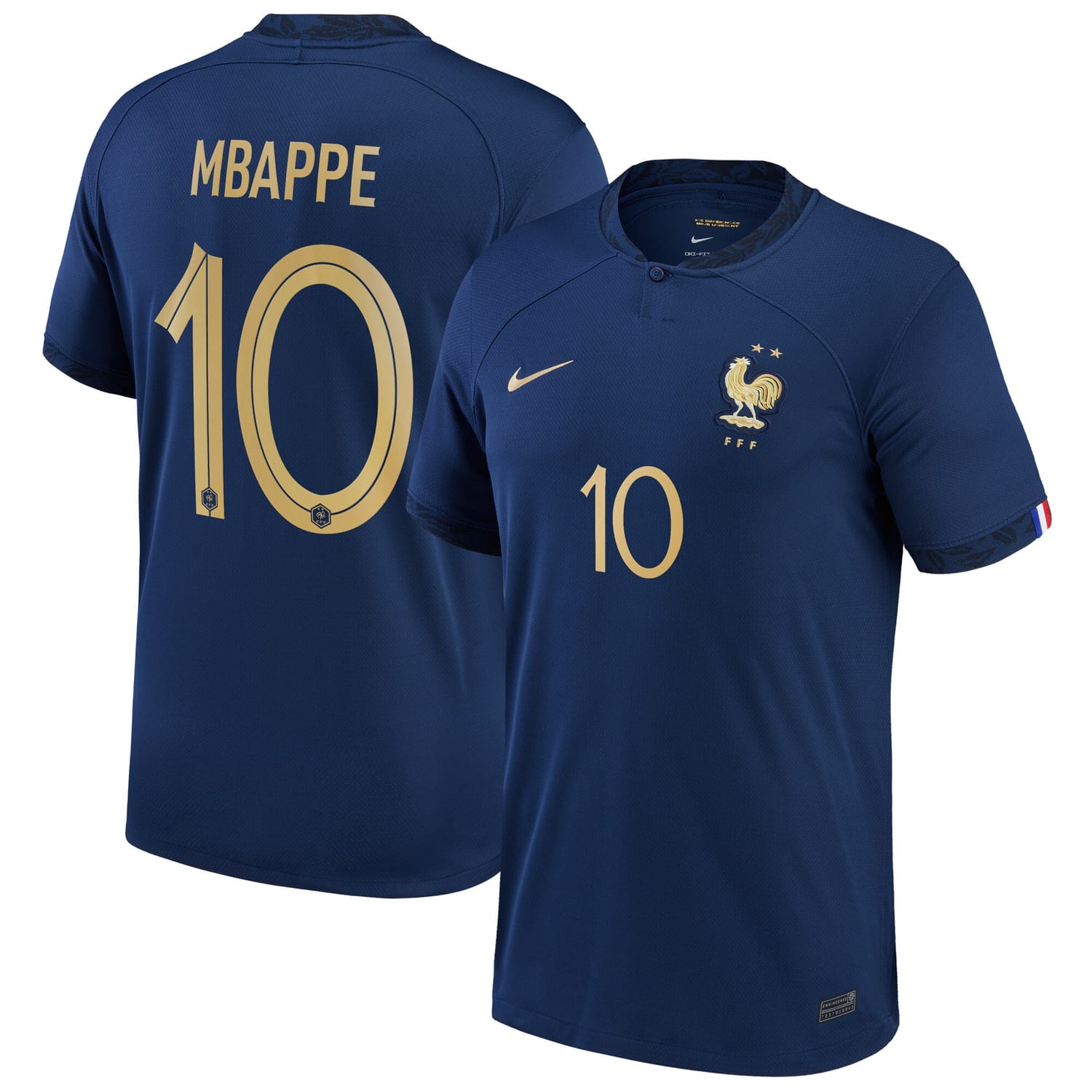 France National Team Home Jersey Shirt Navy 2022-23 player Kylian Mbappe printing for Men