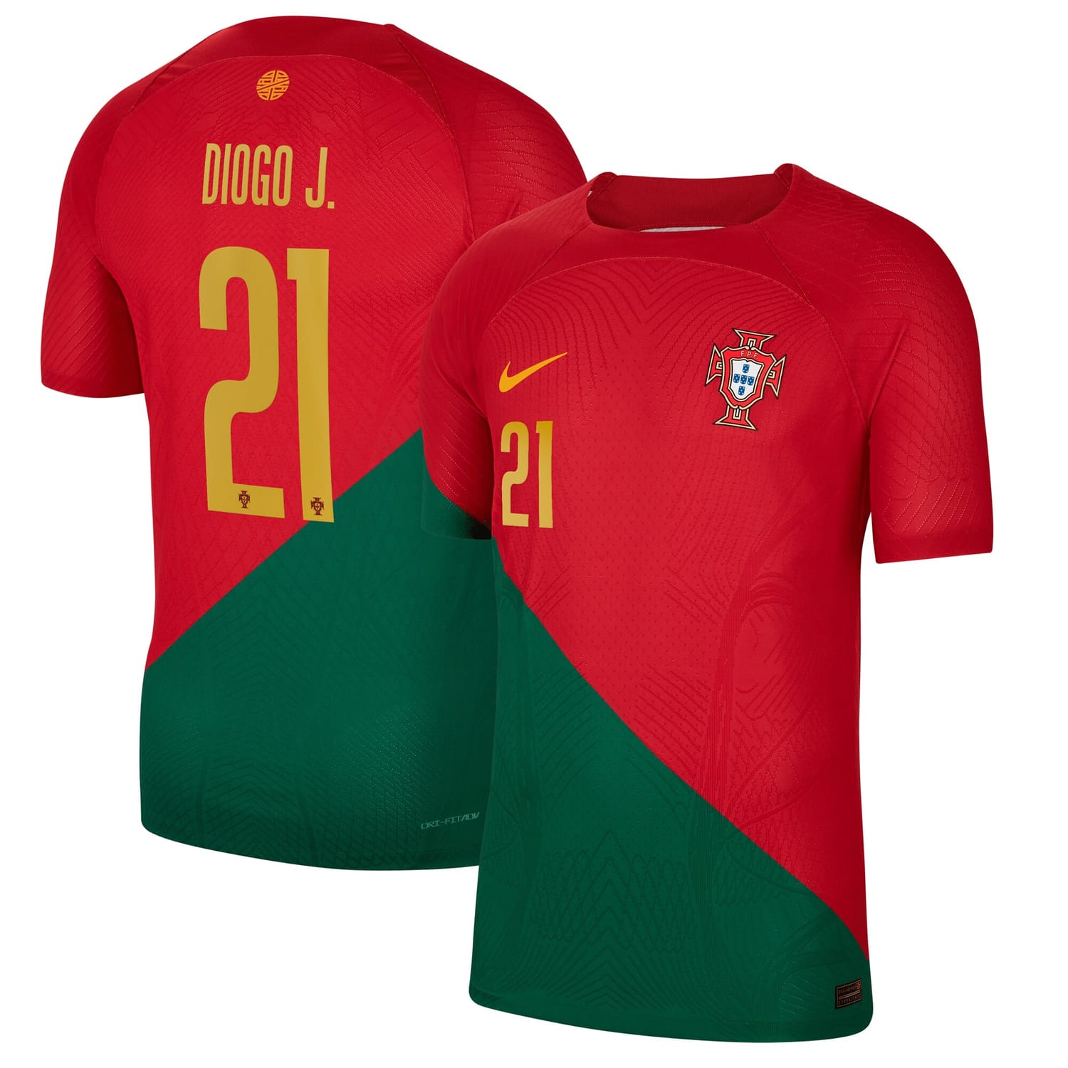 Portugal National Team Home Authentic Jersey Shirt Red 2022-23 player Diogo Jota printing for Men