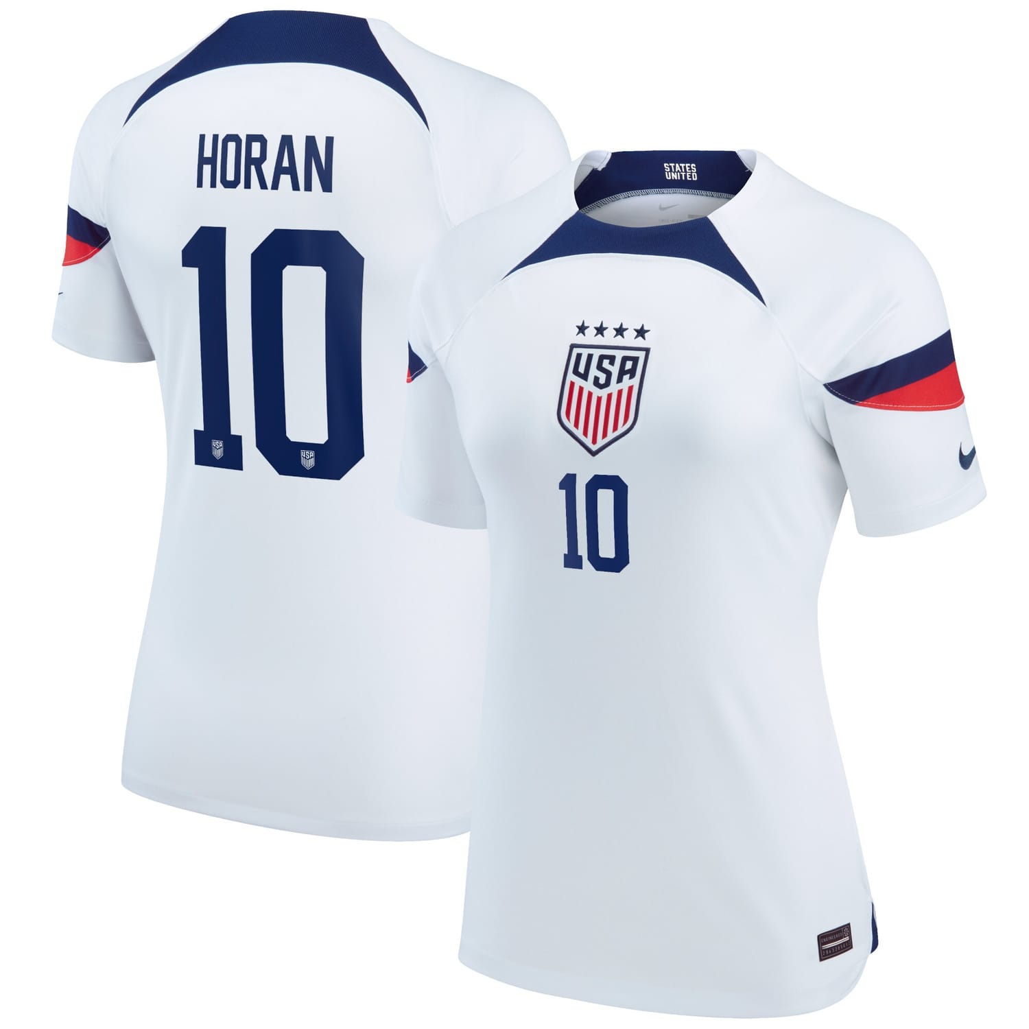 USWNT Home Jersey Shirt White 2022-23 player Lindsey Horan printing for Women
