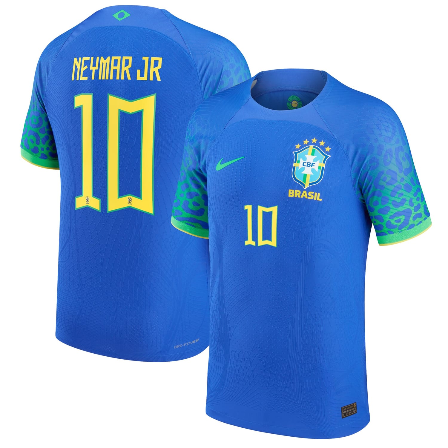 Brazil National Team Away Authentic Jersey Shirt Blue 2022-23 player Neymar Jr. printing for Men