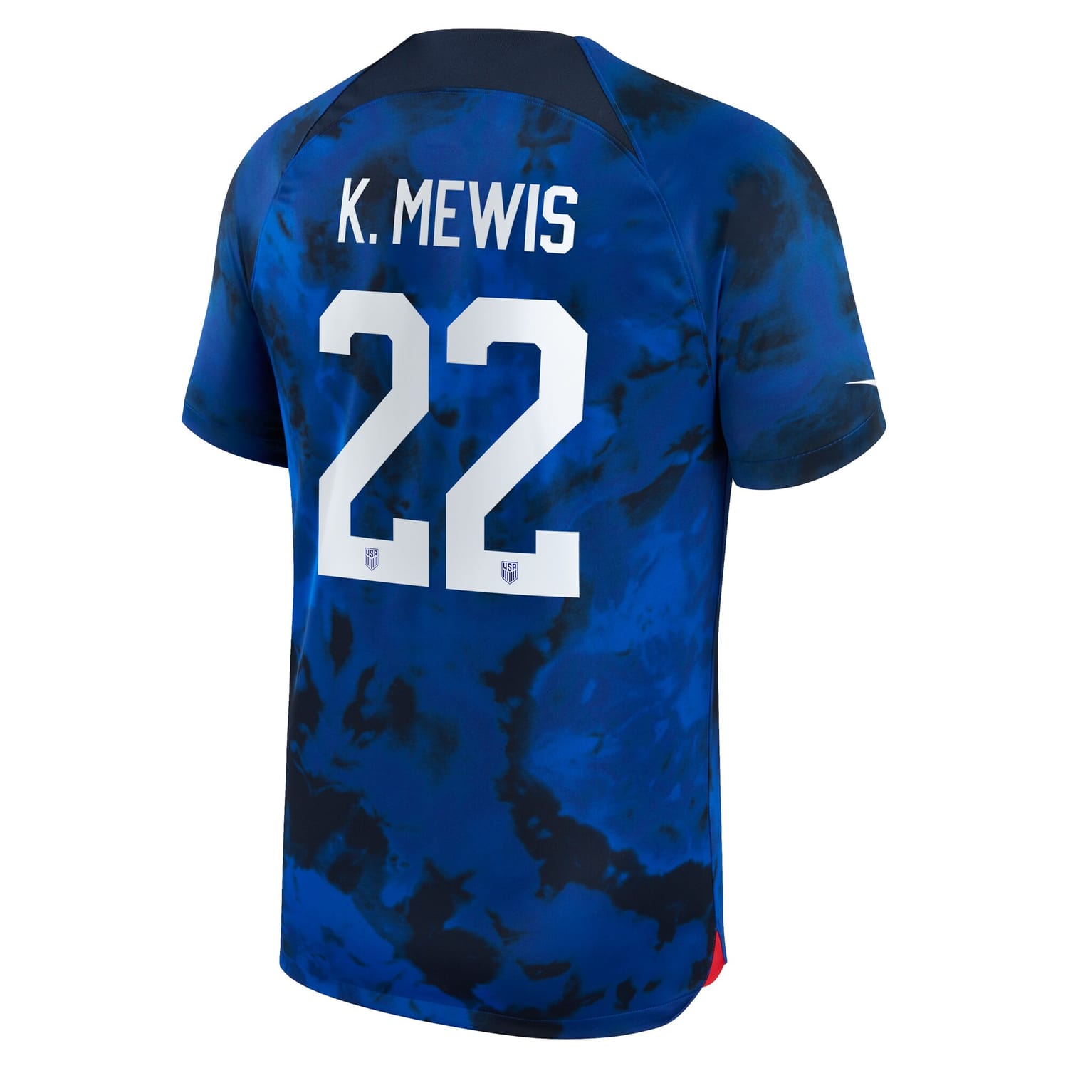 USWNT Away Jersey Shirt Blue 2022-23 player Kristie Mewis printing for Men