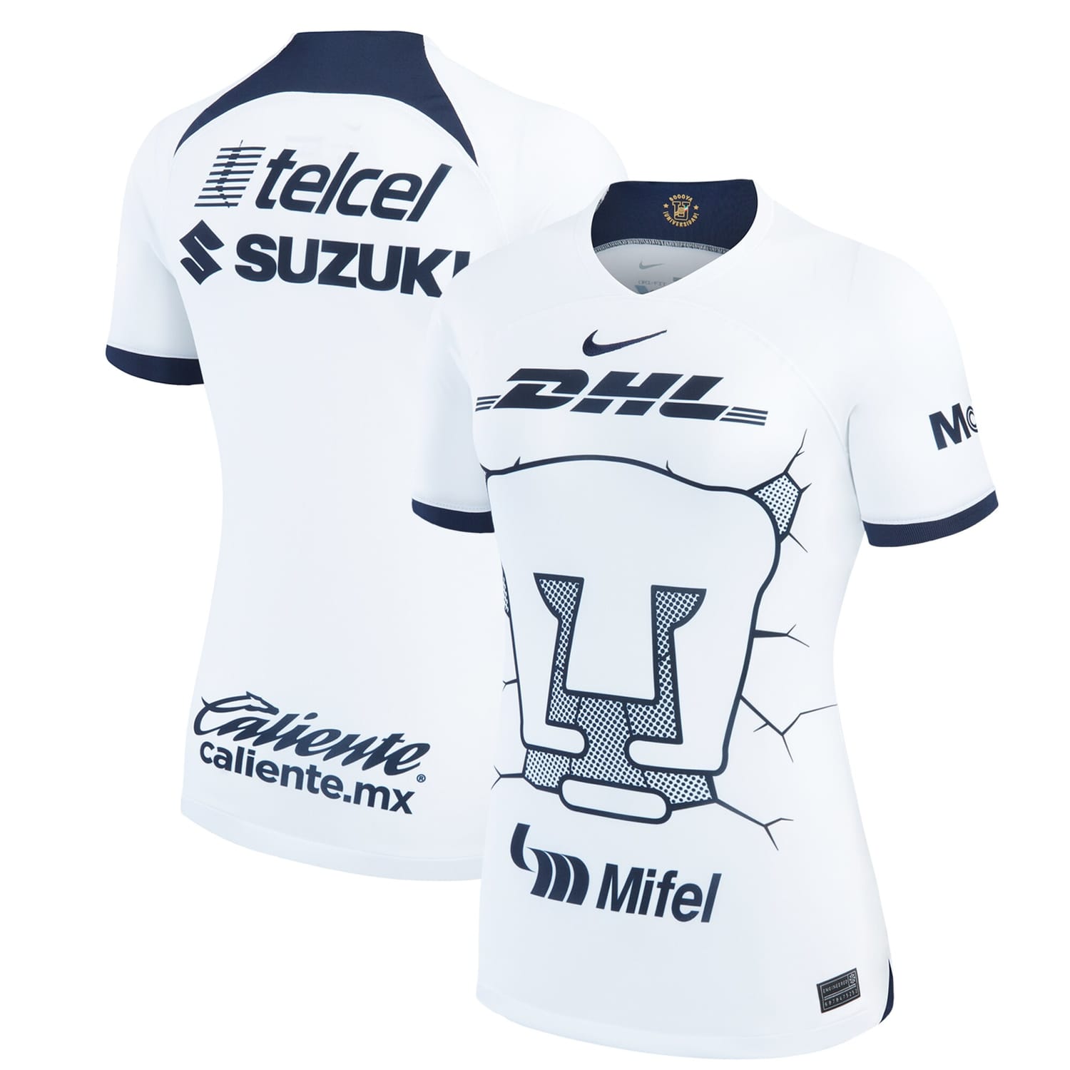 Liga MX Pumas Home Jersey Shirt White 2023-24 for Women
