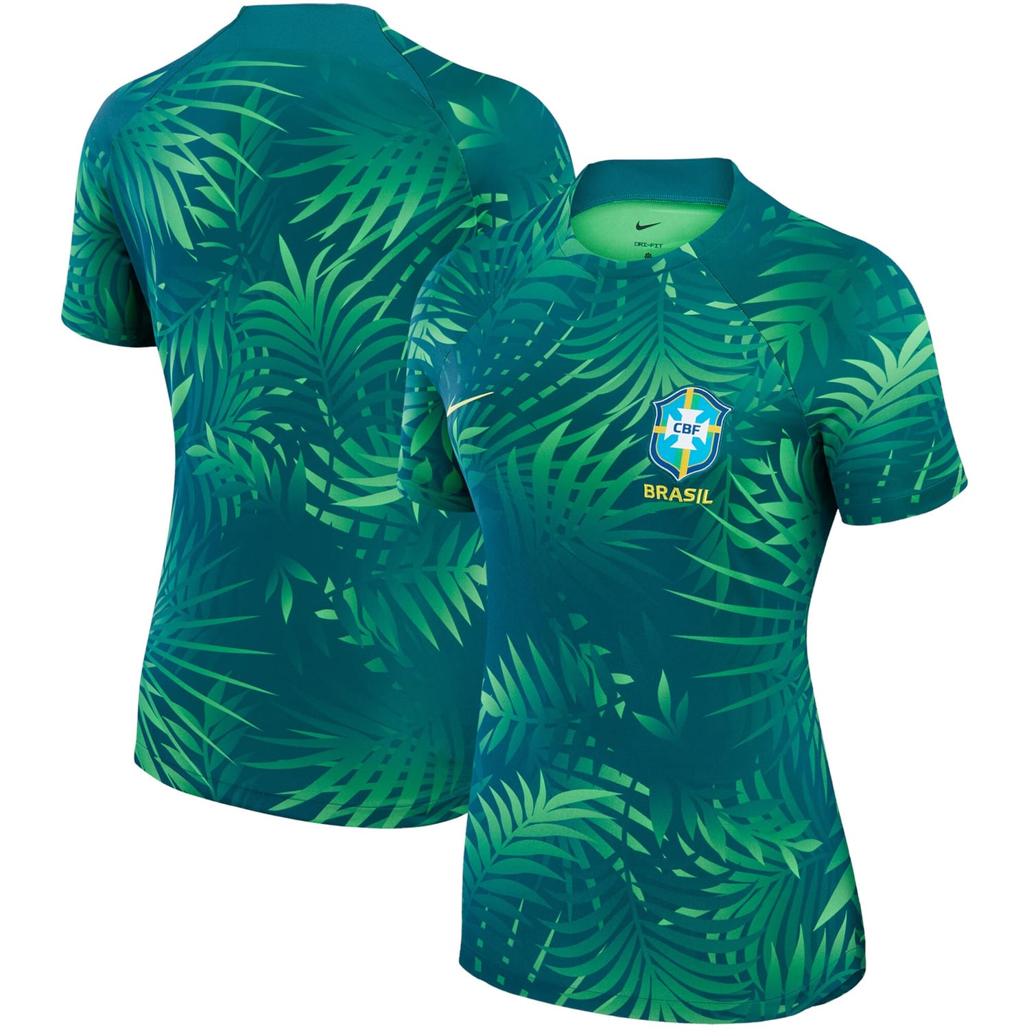 Brazil Women's National Team Pre-Match Jersey Shirt Green 2023 for Women