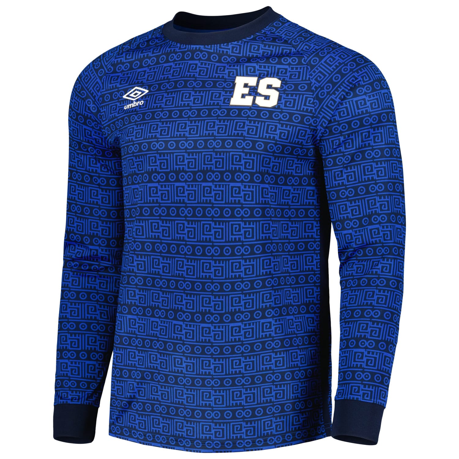 El Salvador National Team Pre-Match Jersey Shirt Long Sleeve Blue 2023 for Men
