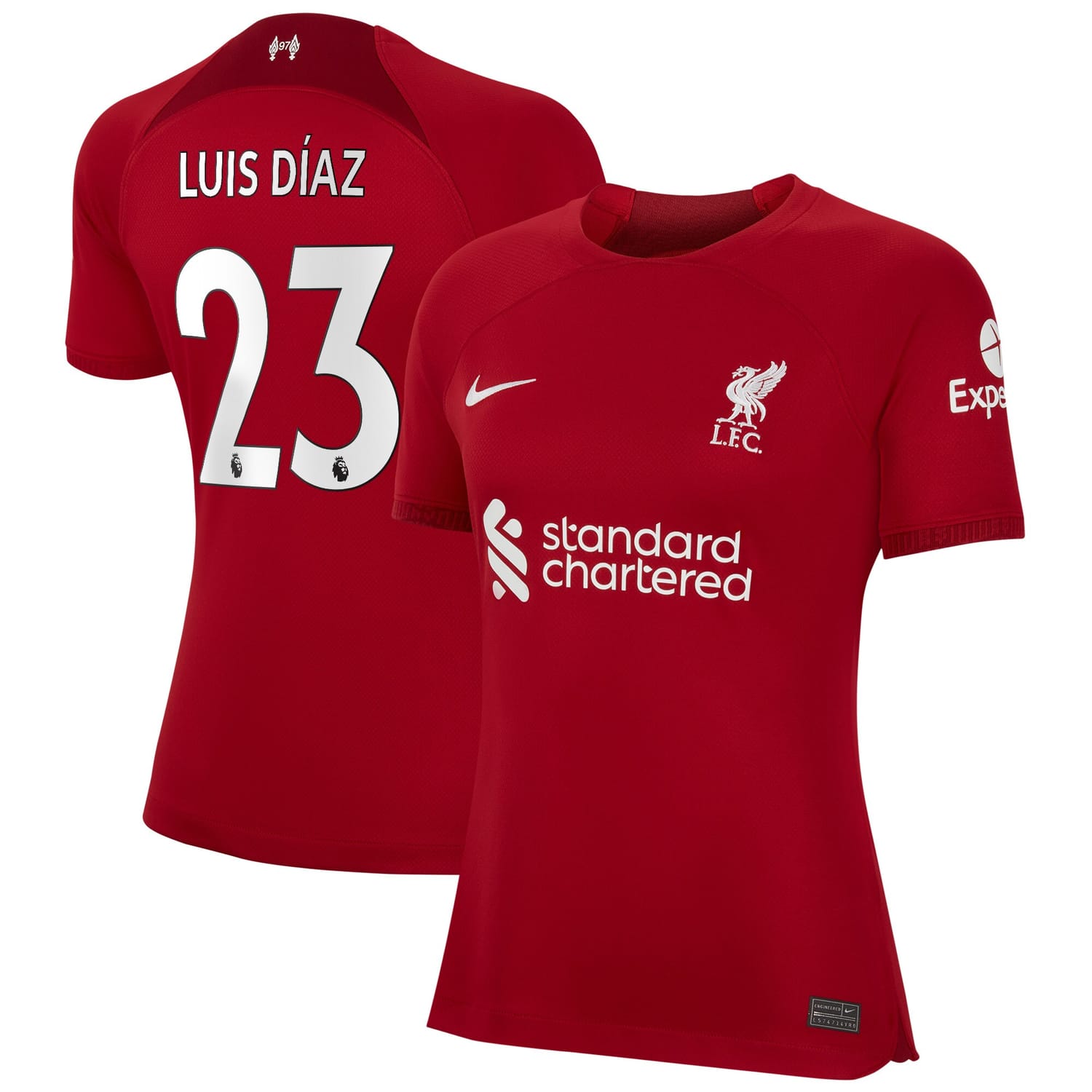 Premier League Liverpool Home Jersey Shirt Red 2022-23 player Luis Diaz printing for Women