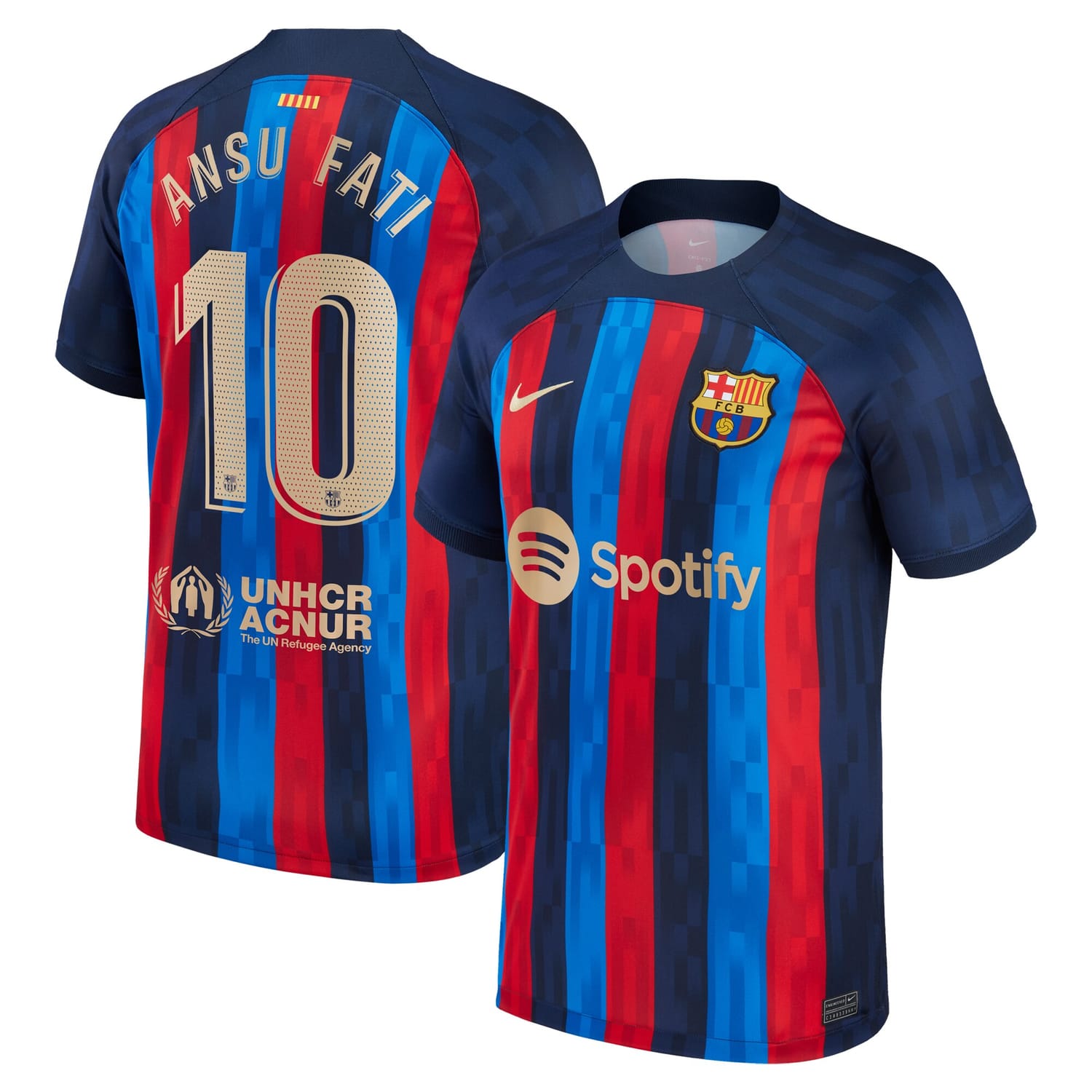 La Liga Barcelona Home Jersey Shirt Blue 2022-23 player Ansu Fati printing for Men