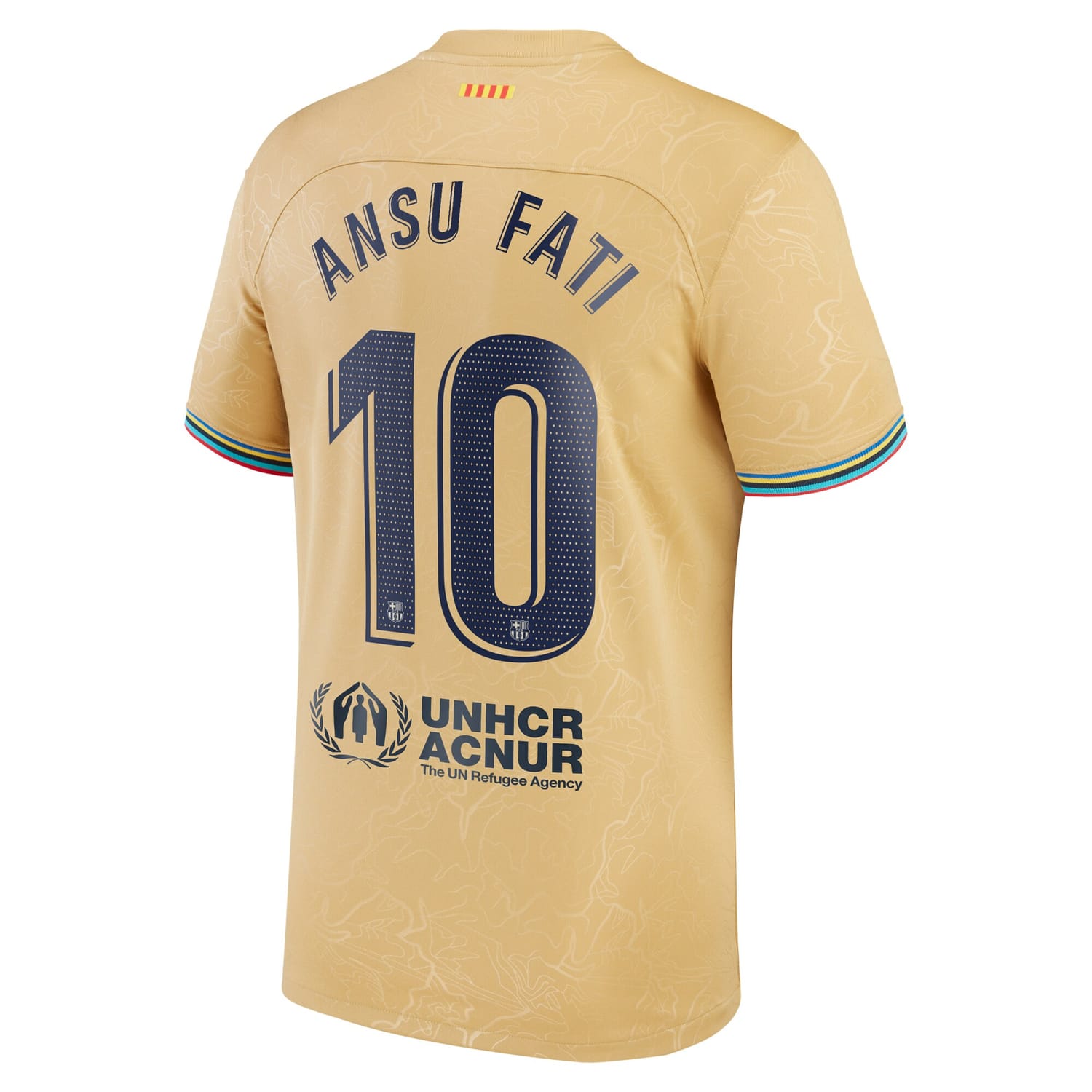 La Liga Barcelona Away Jersey Shirt Yellow 2022-23 player Ansu Fati printing for Men