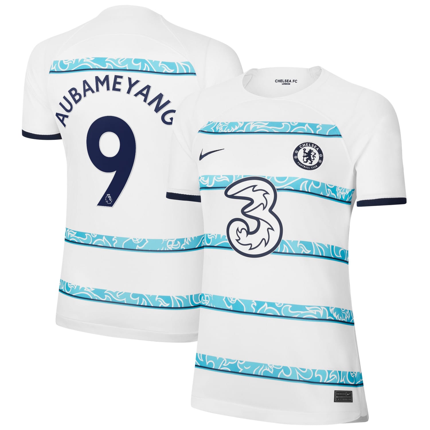 Premier League Chelsea Home Jersey Shirt White 2022-23 player Pierre-Emerick Aubameyang printing for Women