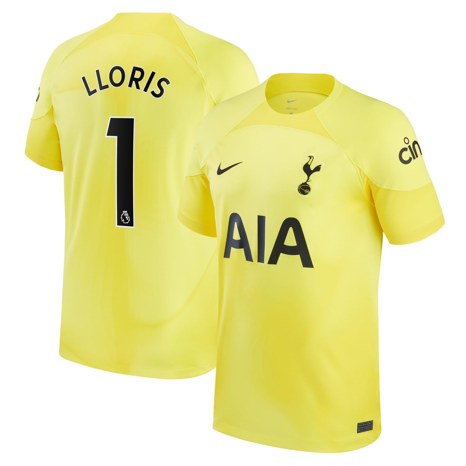 Premier League Tottenham Hotspur Home Jersey Shirt Yellow 2022-23 player Hugo Lloris printing for Men