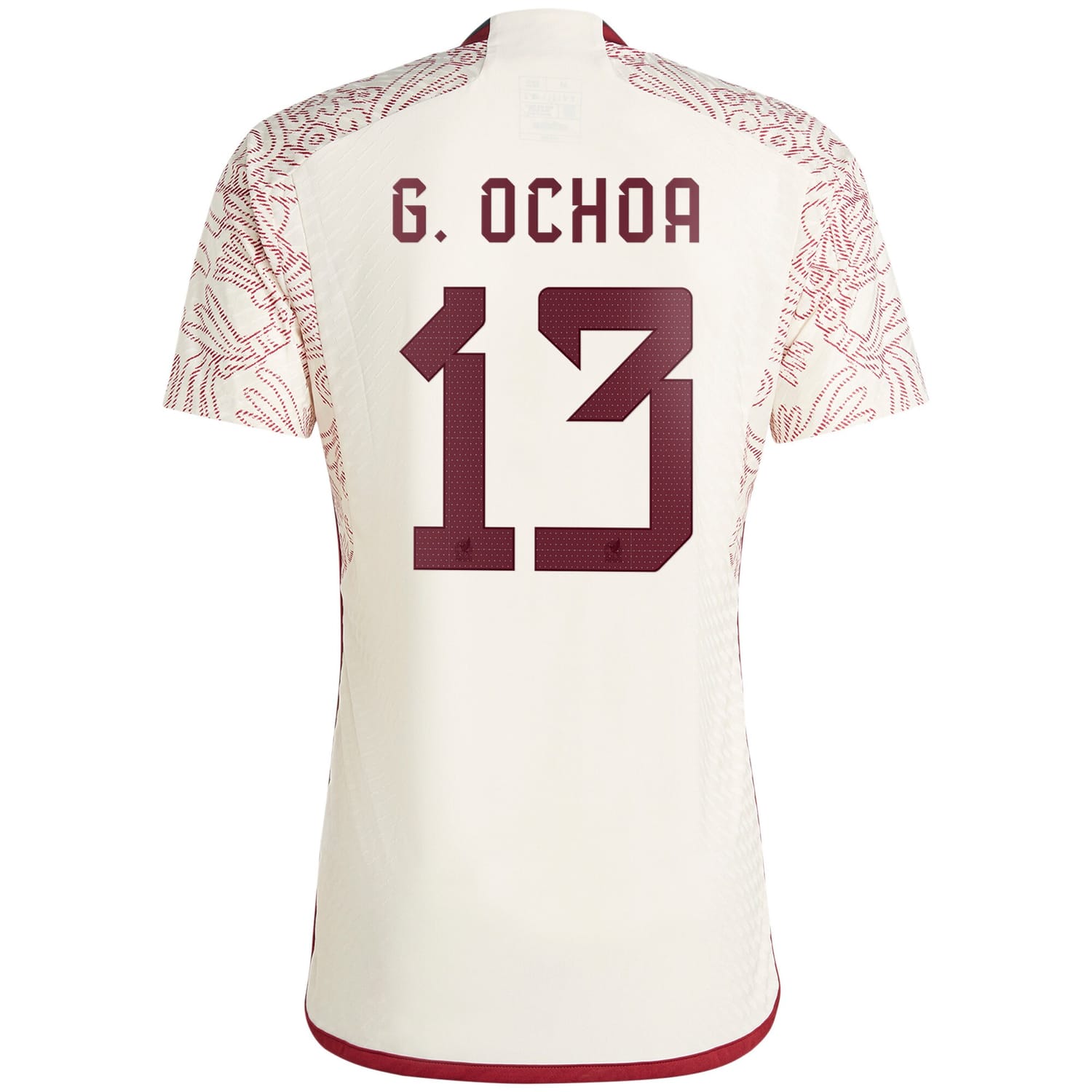 Mexico National Team Away Authentic Jersey Shirt White 2022-23 player Guillermo Ochoa printing for Men