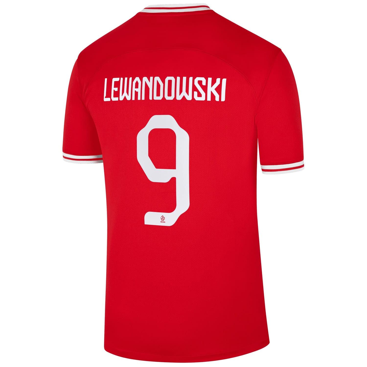 Poland National Team Away Jersey Shirt Red 2022-23 player Robert Lewandowski printing for Men