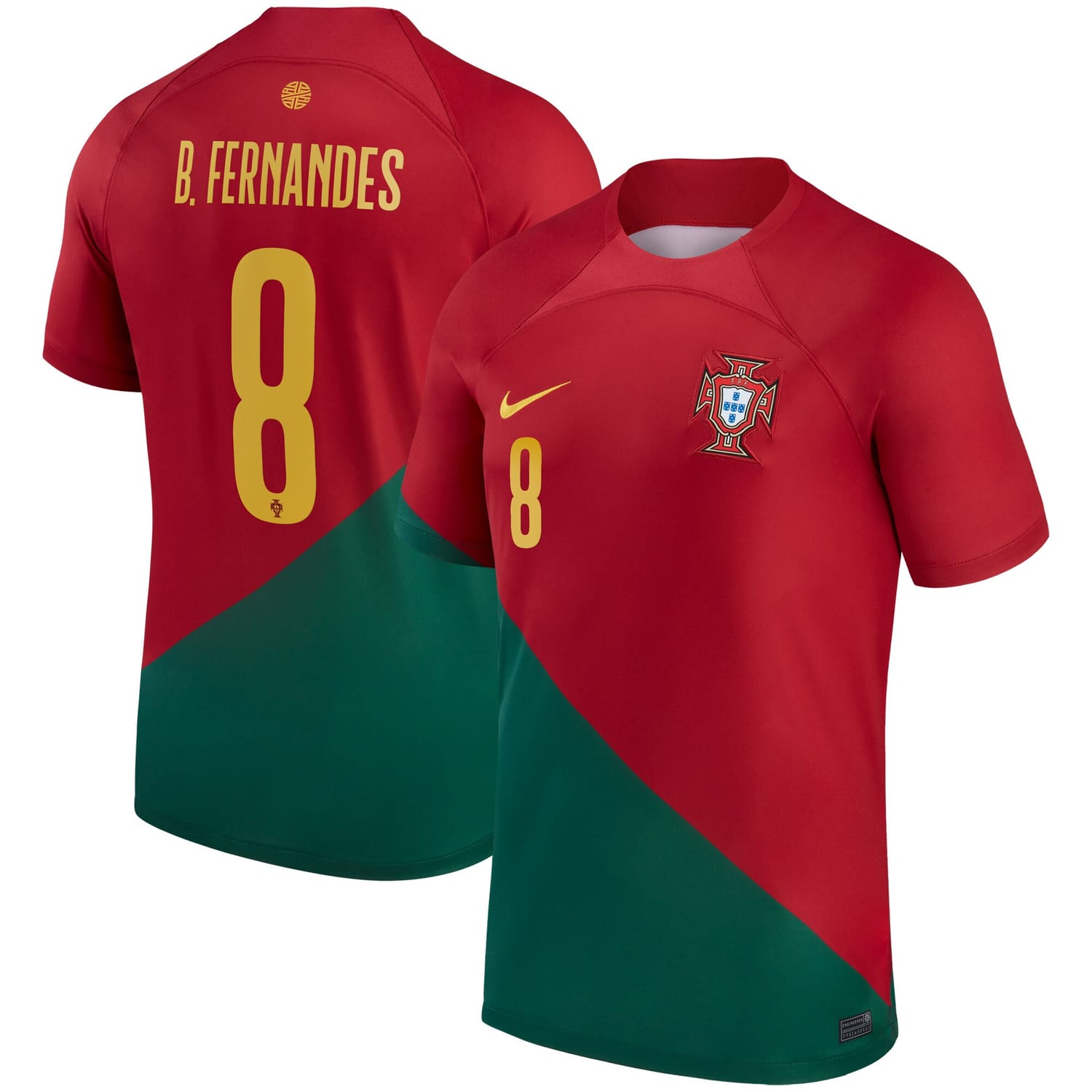 Portugal National Team Home Jersey Shirt Red 2022-23 player Bruno Fernandes printing for Men
