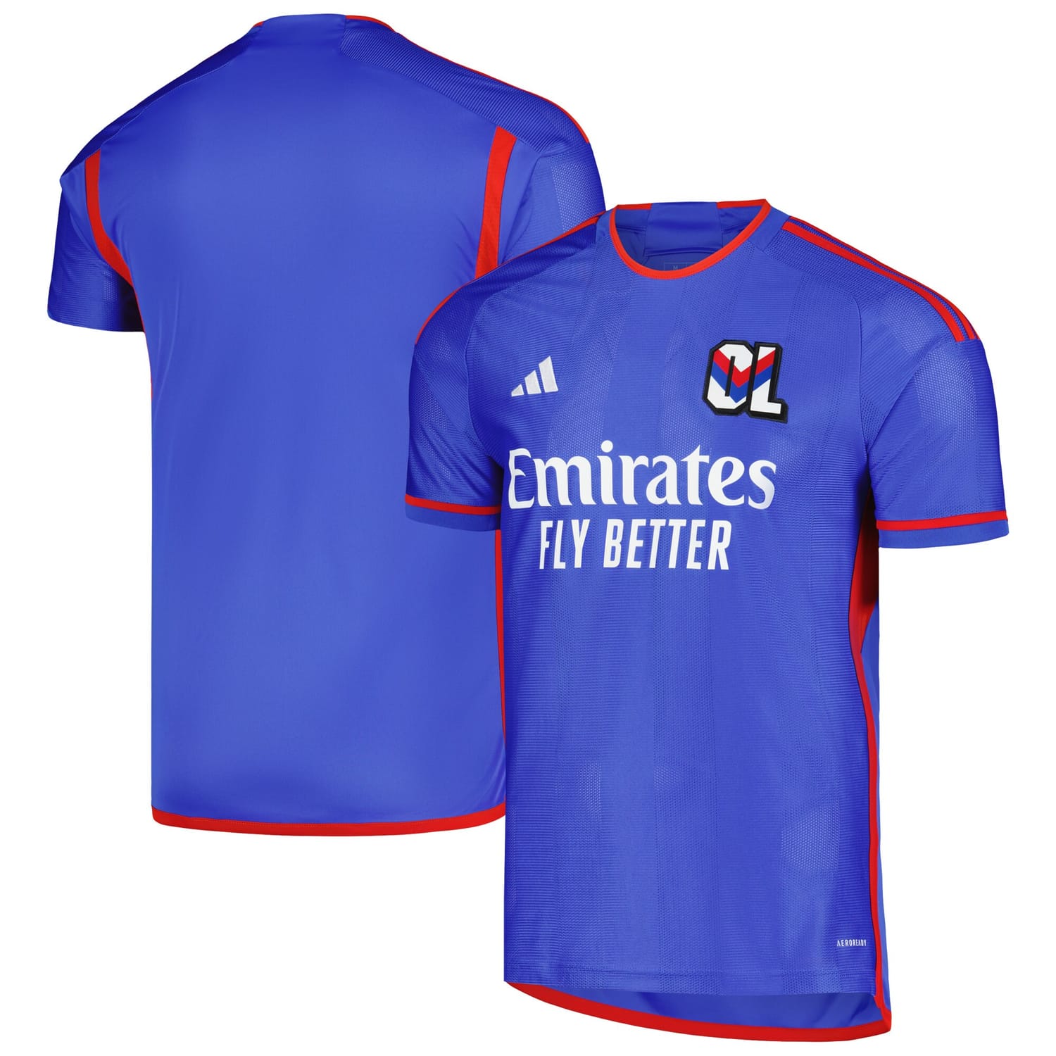 Ligue 1 Olympique Lyonnais Away Jersey Shirt Blue 2023-24 for Men