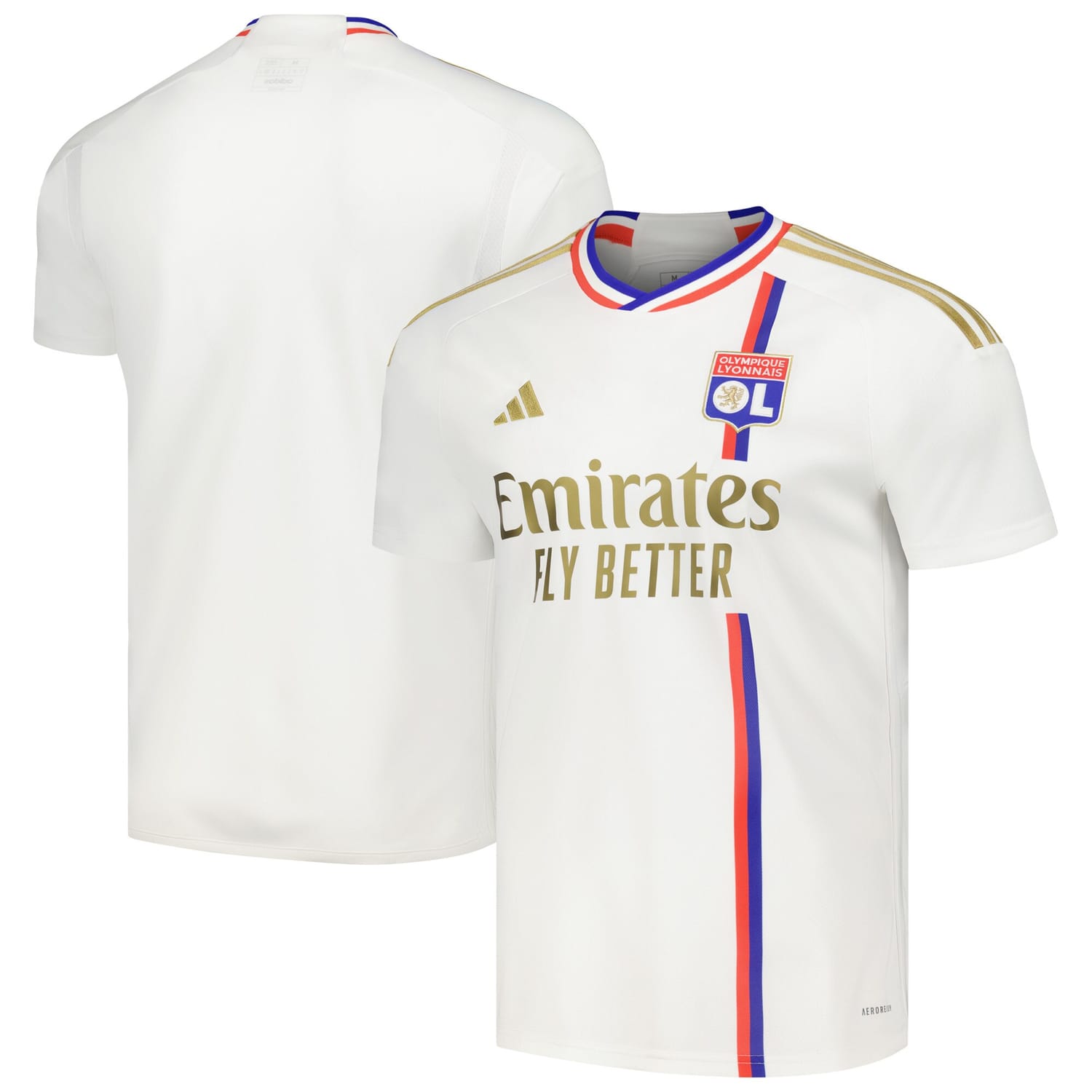 Ligue 1 Olympique Lyonnais Home Jersey Shirt White 2023-24 for Men
