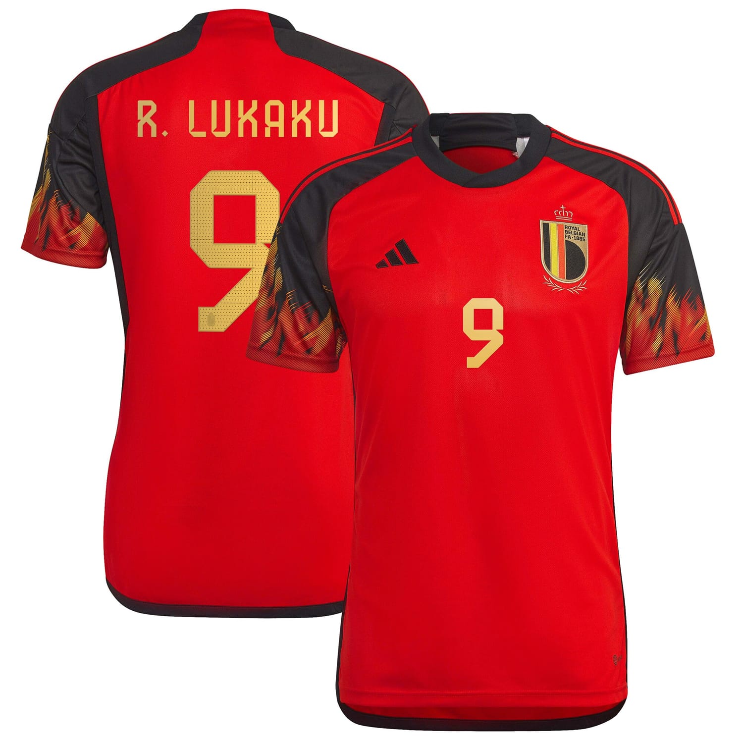 Belgium National Team Home Jersey Shirt Red 2022-23 player Romelu Lukaku printing for Men