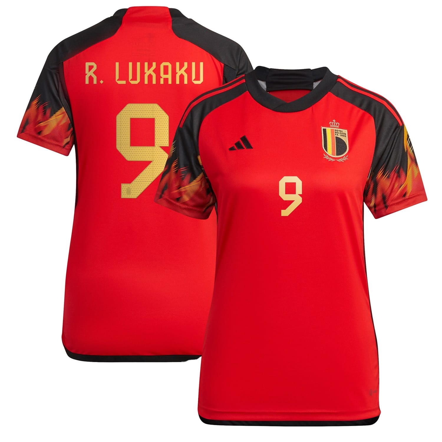 Belgium National Team Home Jersey Shirt Red 2022-23 player Romelu Lukaku printing for Women