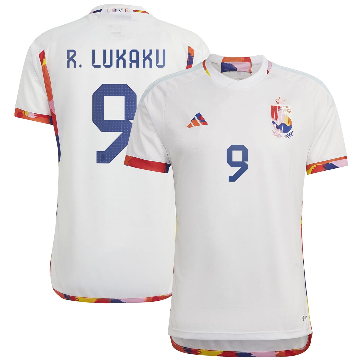Belgium National Team Away Jersey Shirt White 2022-23 player Romelu Lukaku printing for Men