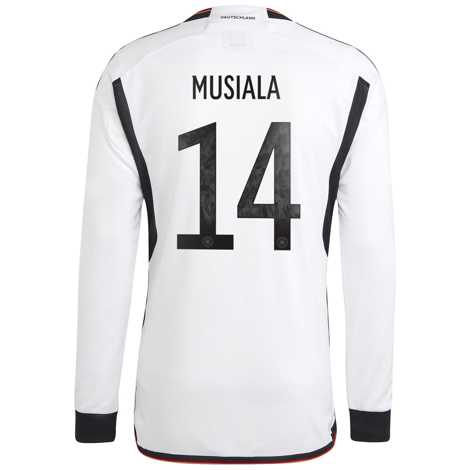 Germany National Team Jersey Shirt Long Sleeve White 2022-23 player Jamal Musiala printing for Men