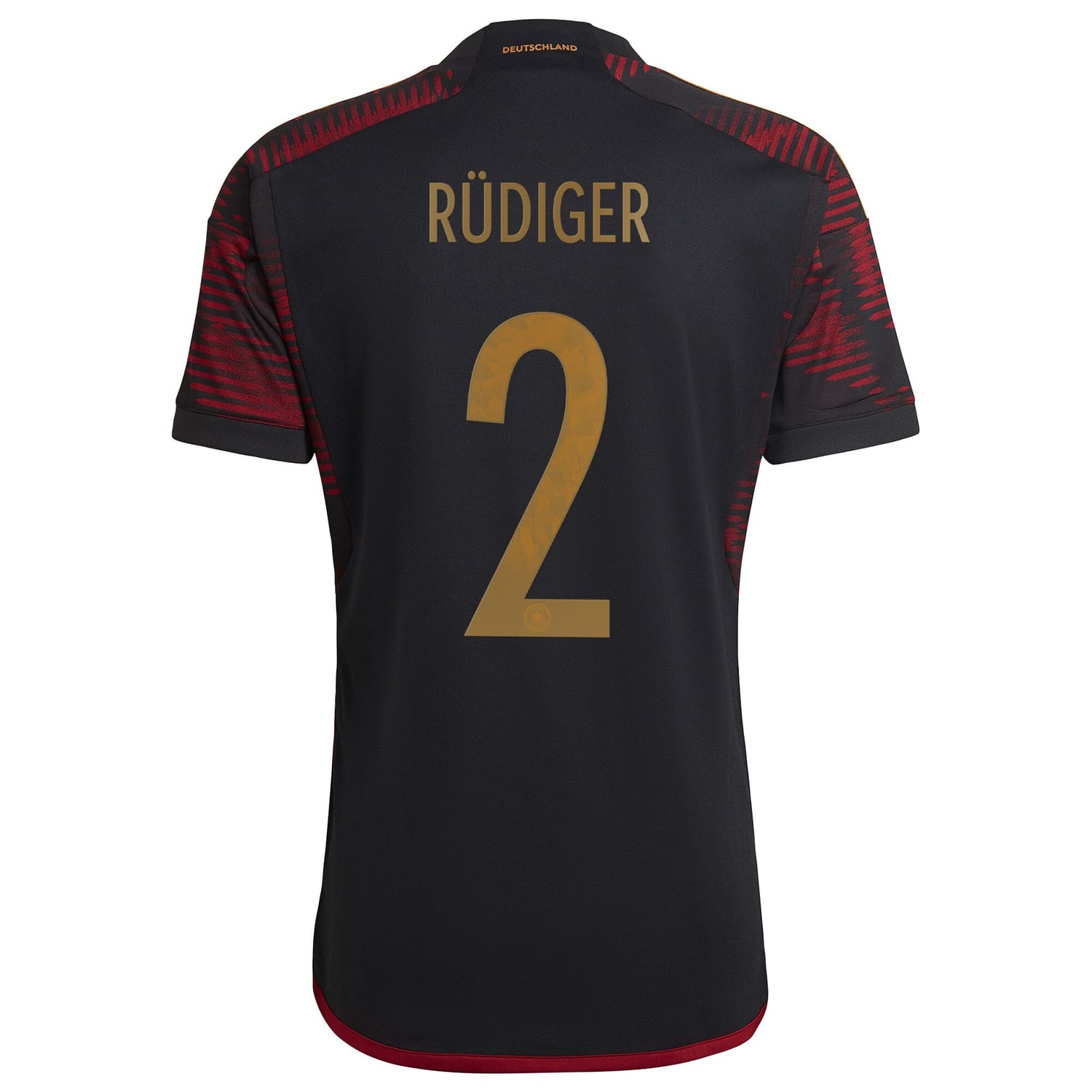 Germany National Team Away Jersey Shirt Black 2022-23 player Antonio Rüdiger printing for Men