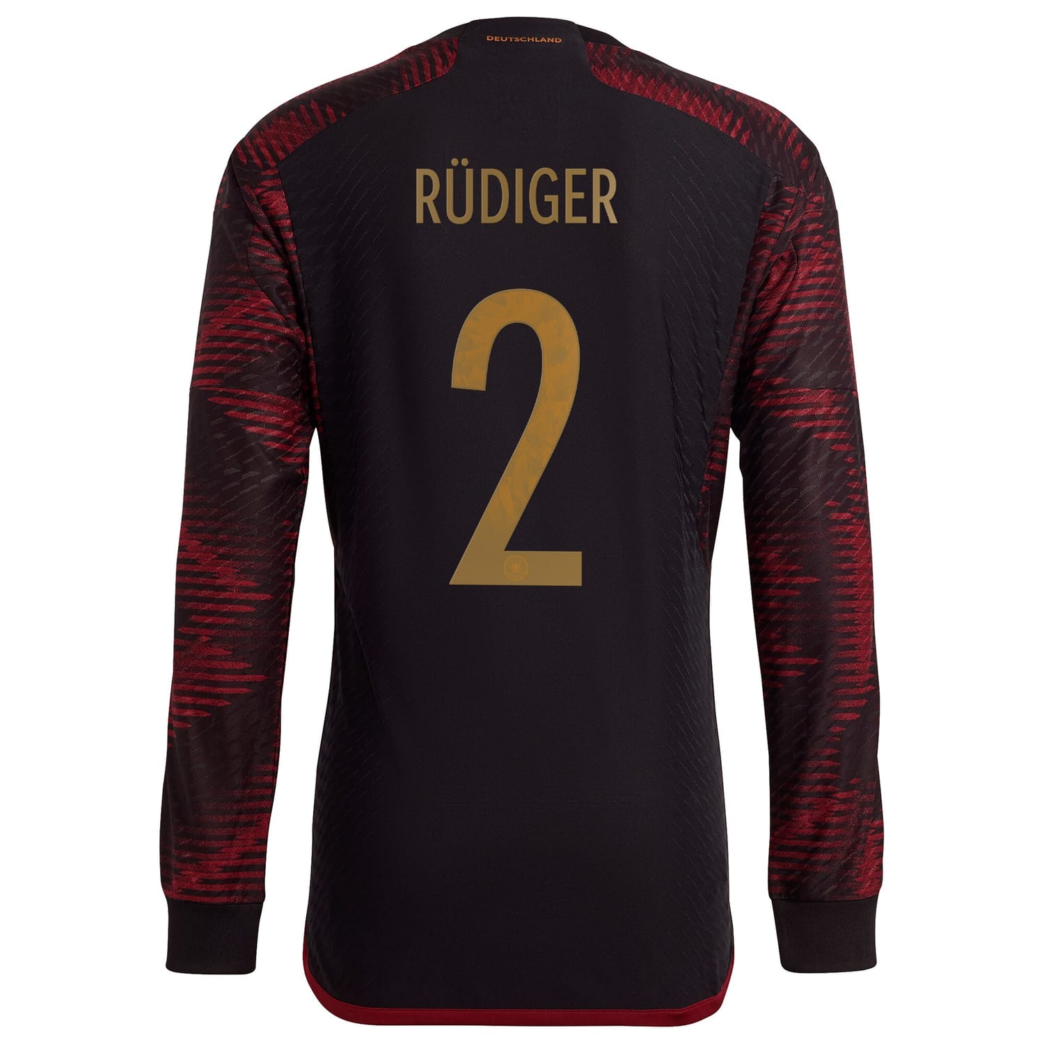 Germany National Team Away Jersey Shirt Long Sleeve Black 2022-23 player Antonio Rüdiger printing for Men