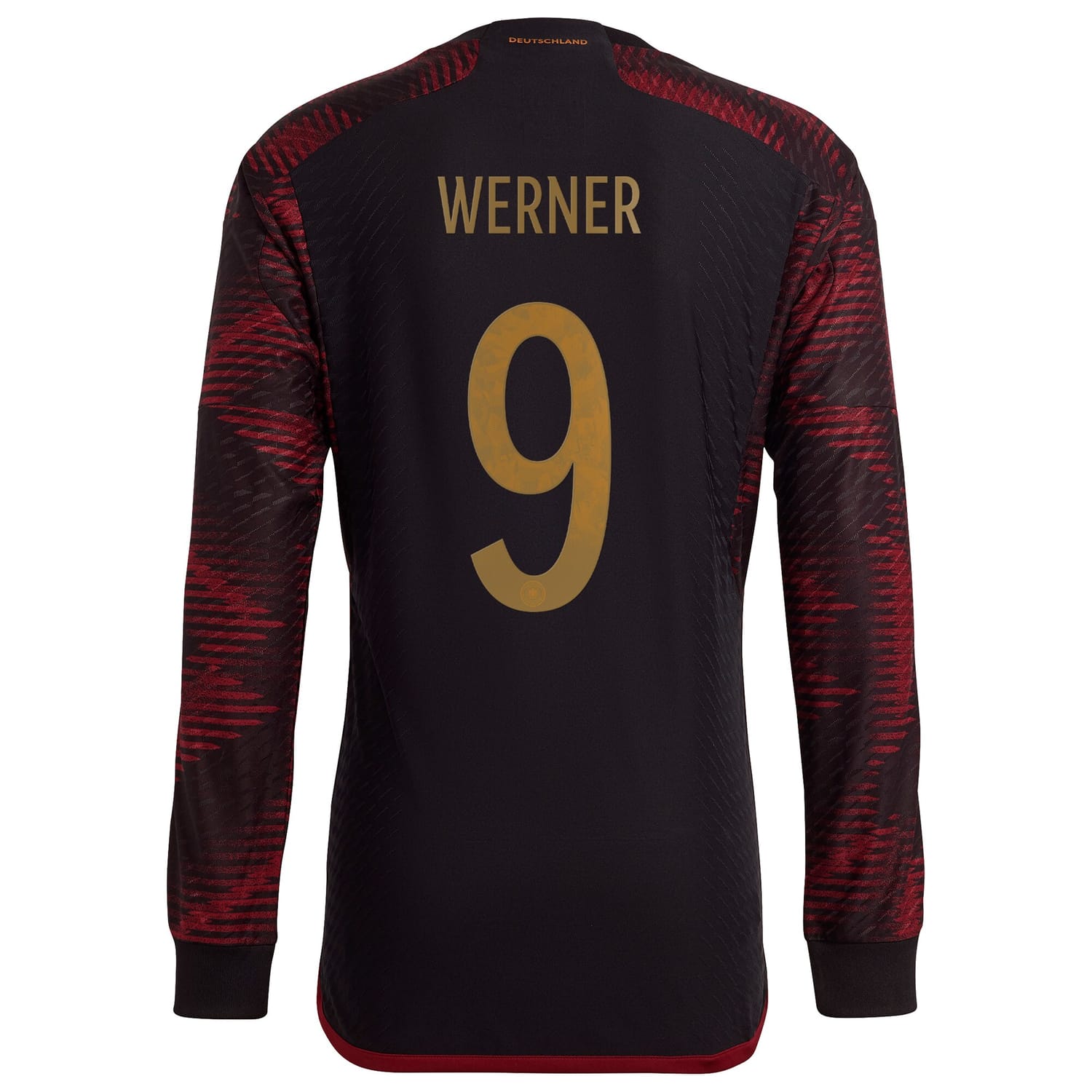 Germany National Team Away Jersey Shirt Long Sleeve Black 2022-23 player Timo Werner printing for Men