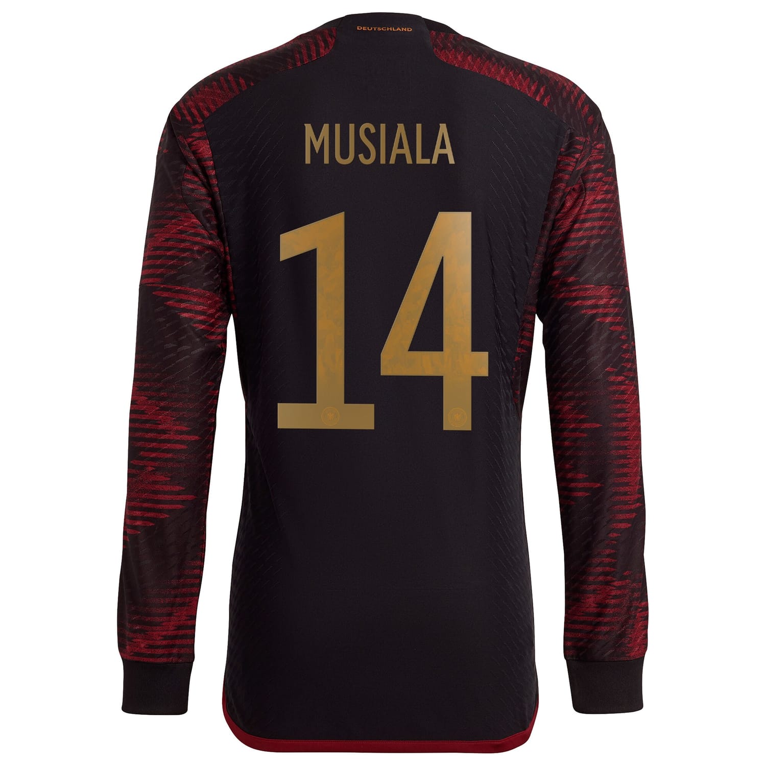 Germany National Team Away Jersey Shirt Long Sleeve Black 2022-23 player Jamal Musiala printing for Men
