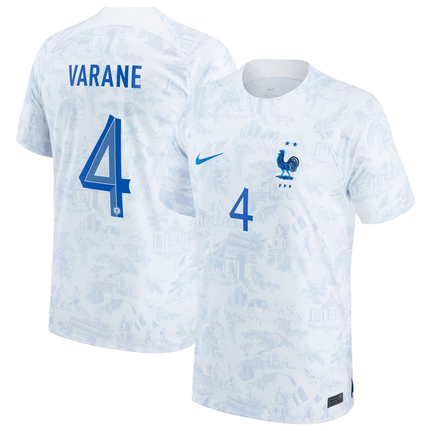 France National Team Away Jersey Shirt White 2022-23 player Raphael Varane printing for Men