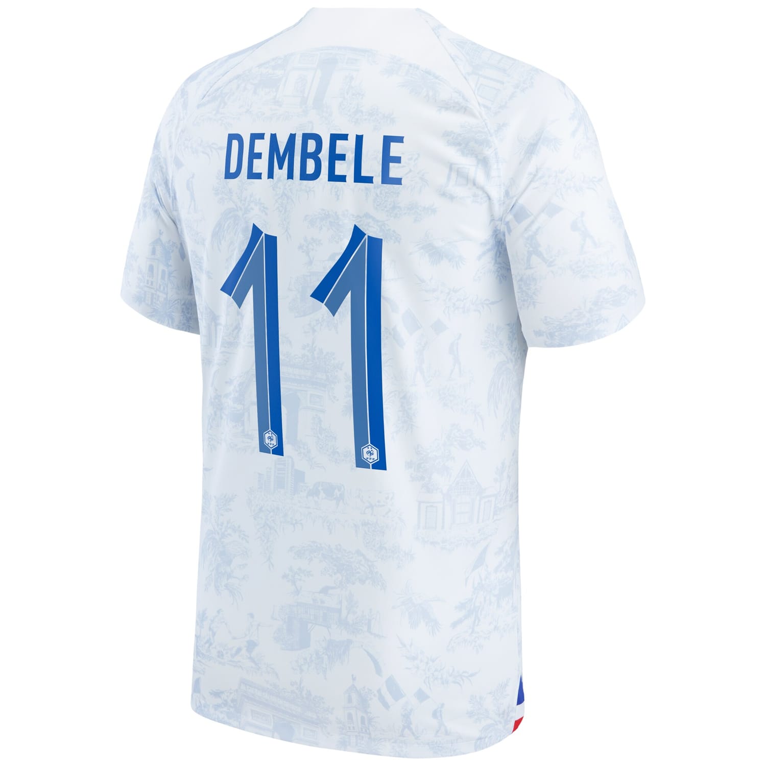 France National Team Away Jersey Shirt White 2022-23 player Ousmane Dembele printing for Men