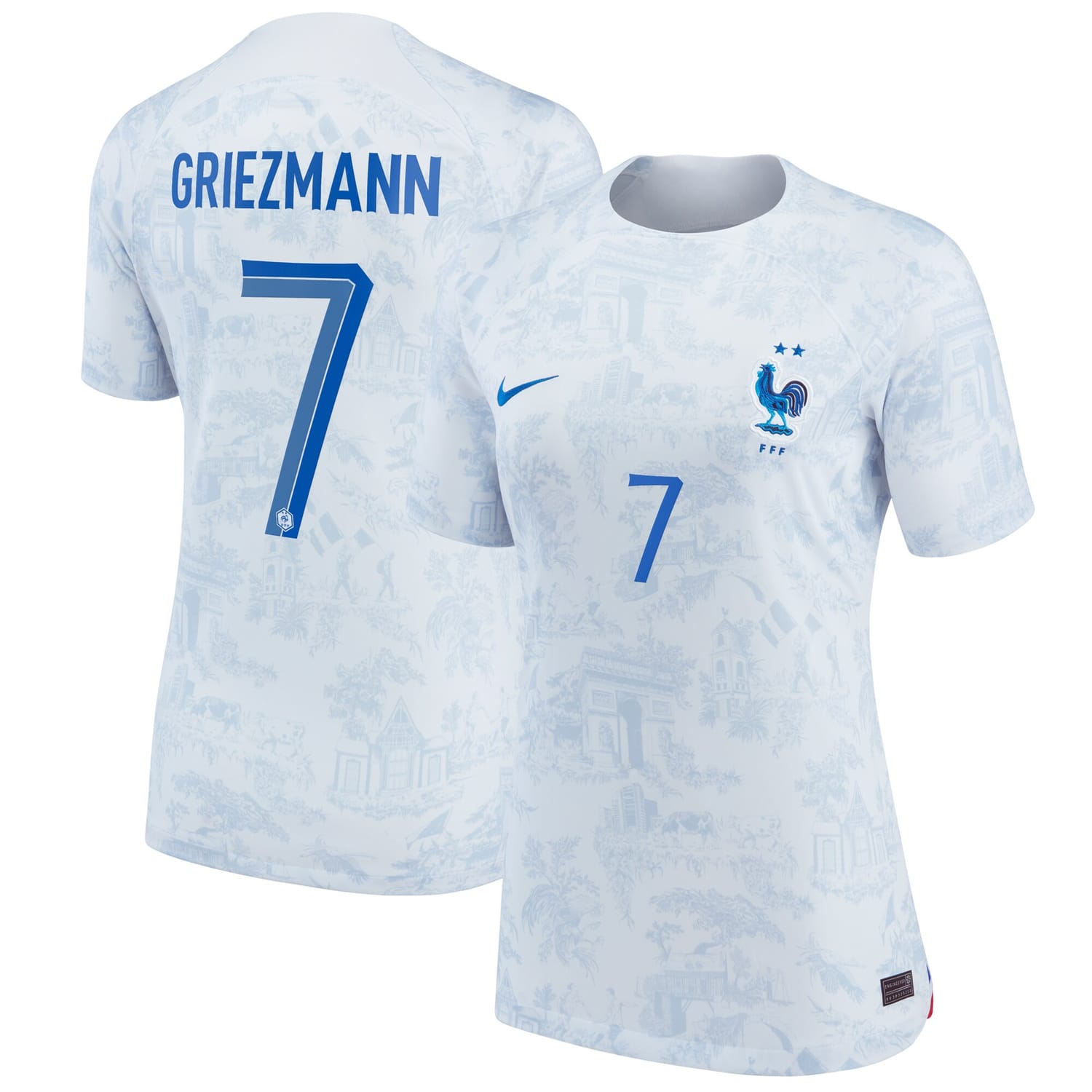 France National Team Away Jersey Shirt White 2022-23 player Antoine Griezmann printing for Women