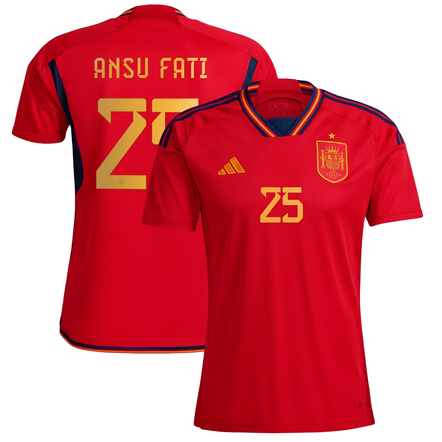 Spain National Team Home Jersey Shirt Red 2022-23 player Ansu Fati printing for Men