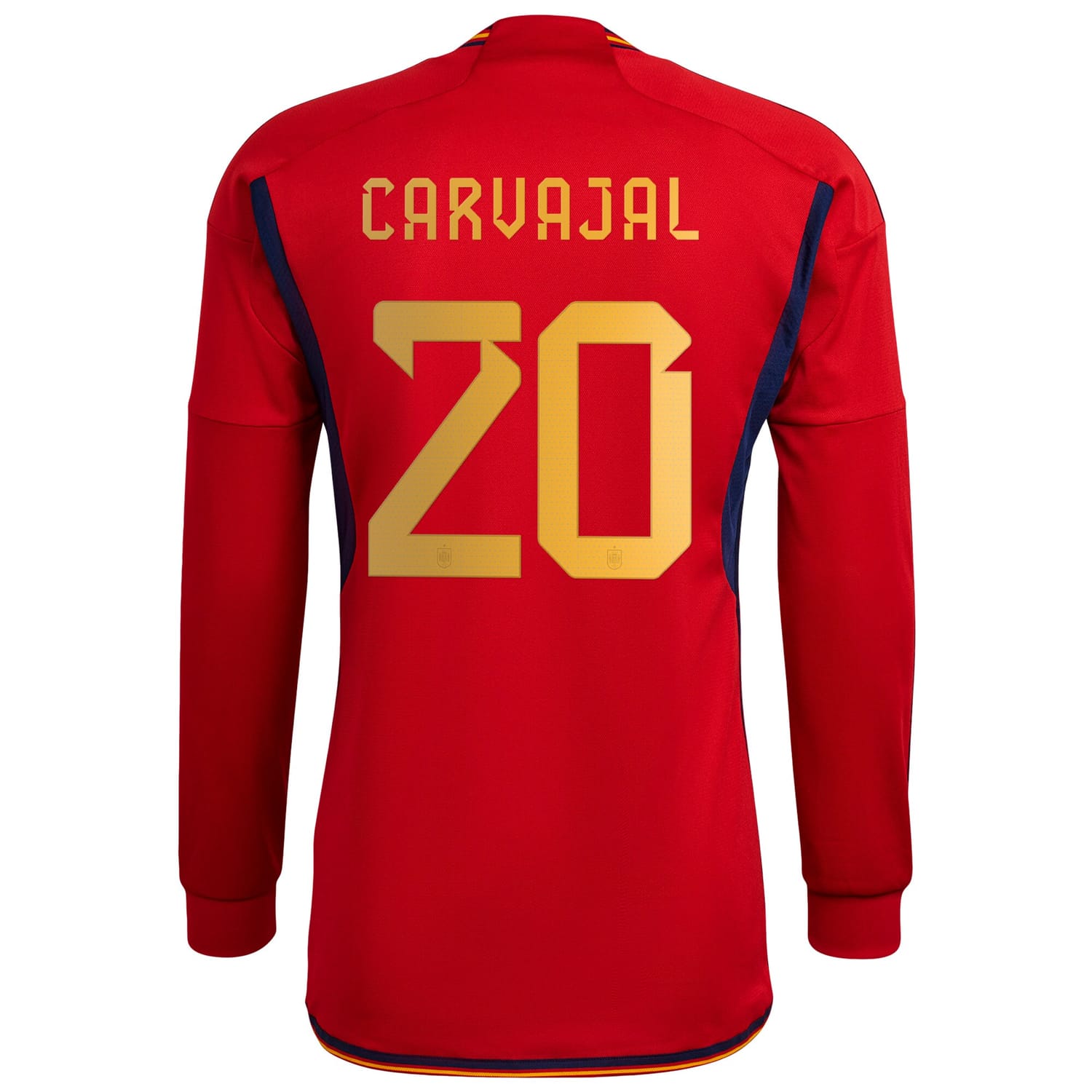 Spain National Team Home Jersey Shirt Long Sleeve Red 2022-23 player Daniel Carvajal printing for Men