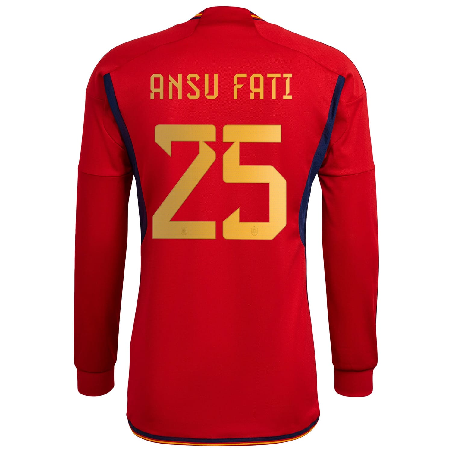 Spain National Team Home Jersey Shirt Long Sleeve Red 2022-23 player Ansu Fati printing for Men