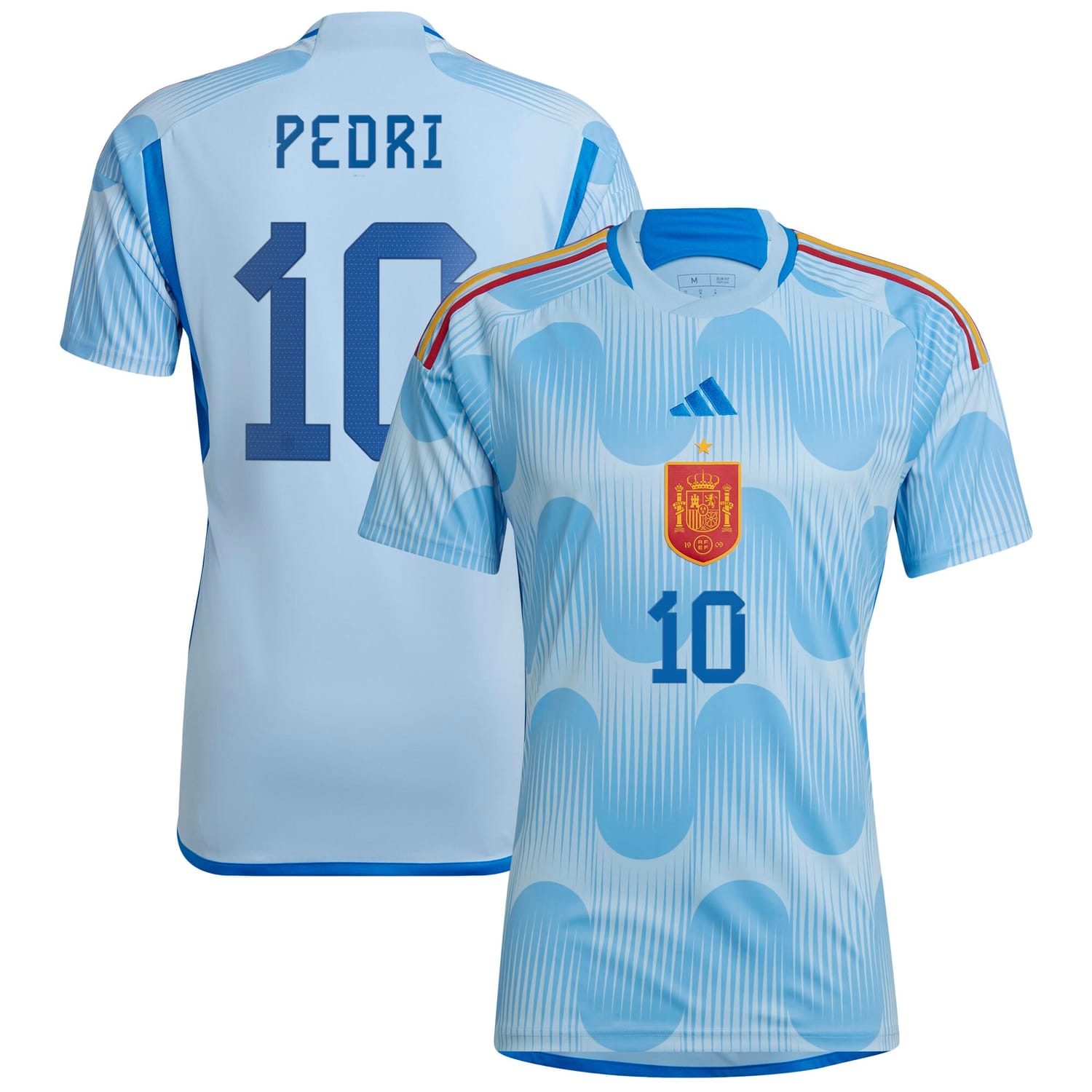 Spain National Team Away Jersey Shirt Blue 2022-23 player Pedri printing for Men