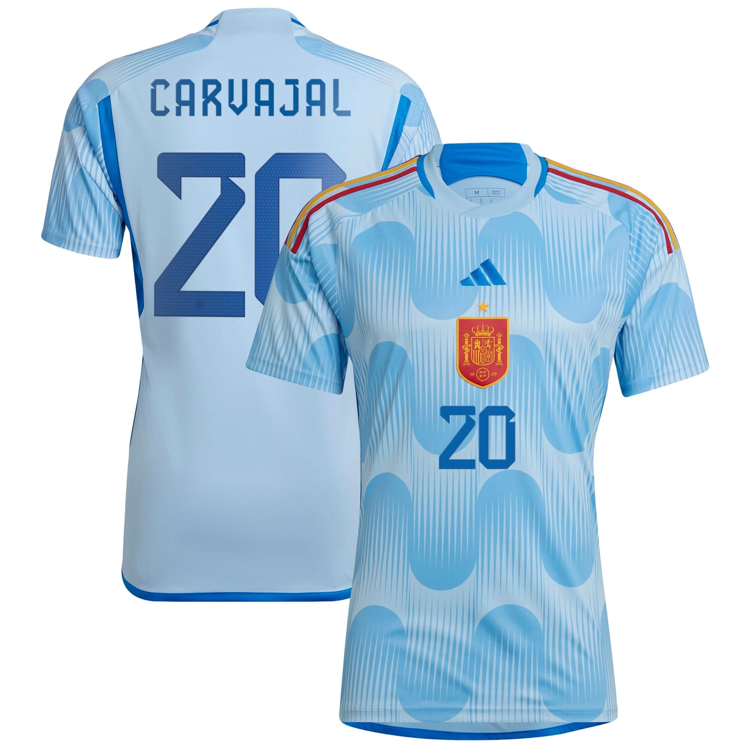 Spain National Team Away Jersey Shirt Blue 2022-23 player Daniel Carvajal printing for Men