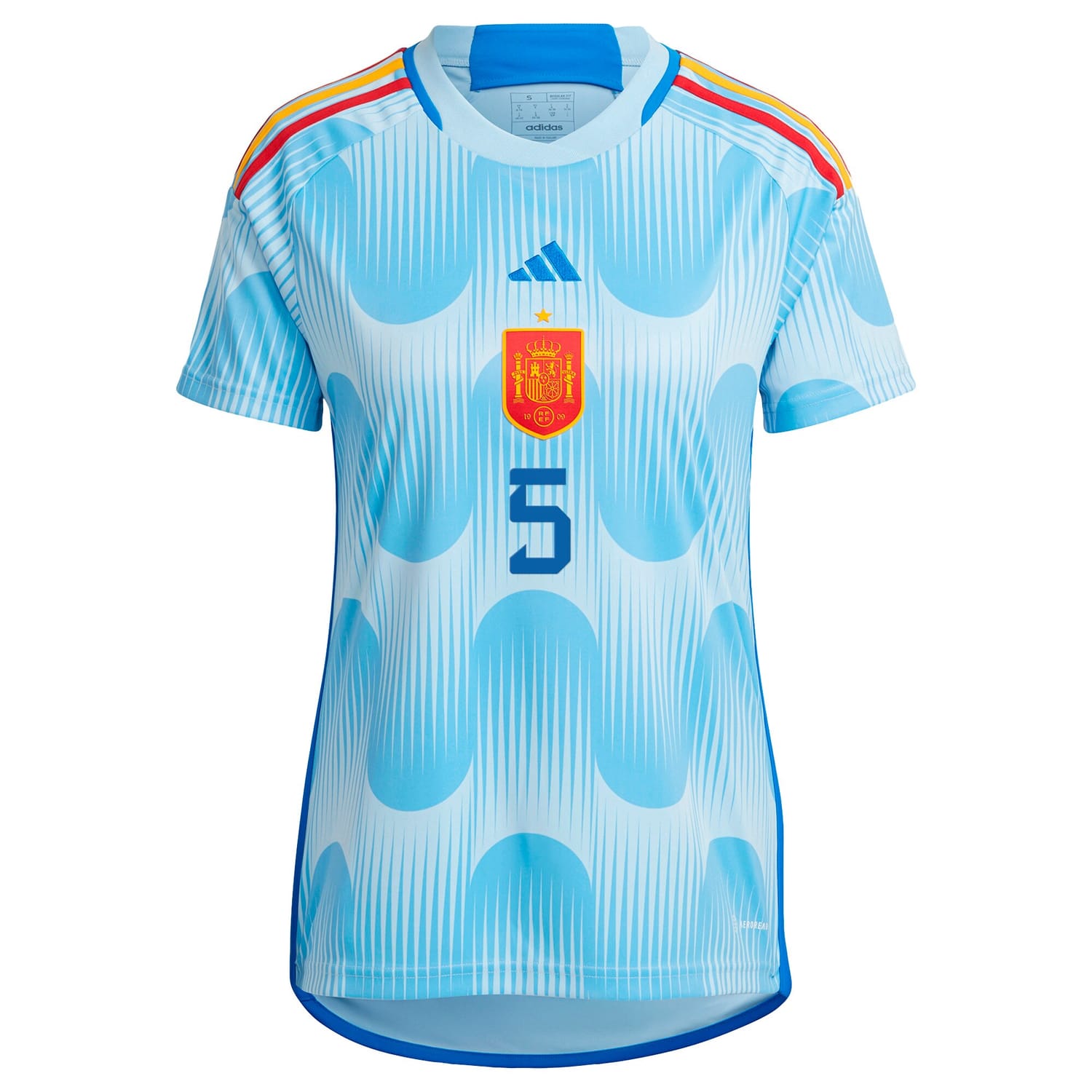 Spain National Team Away Jersey Shirt Blue 2022-23 player Sergio Busquets printing for Women