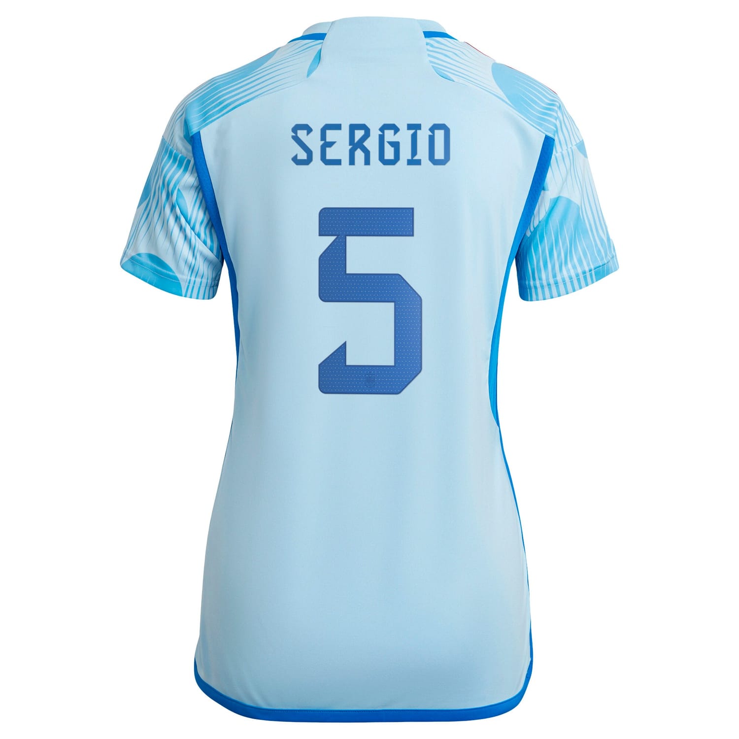 Spain National Team Away Jersey Shirt Blue 2022-23 player Sergio Busquets printing for Women