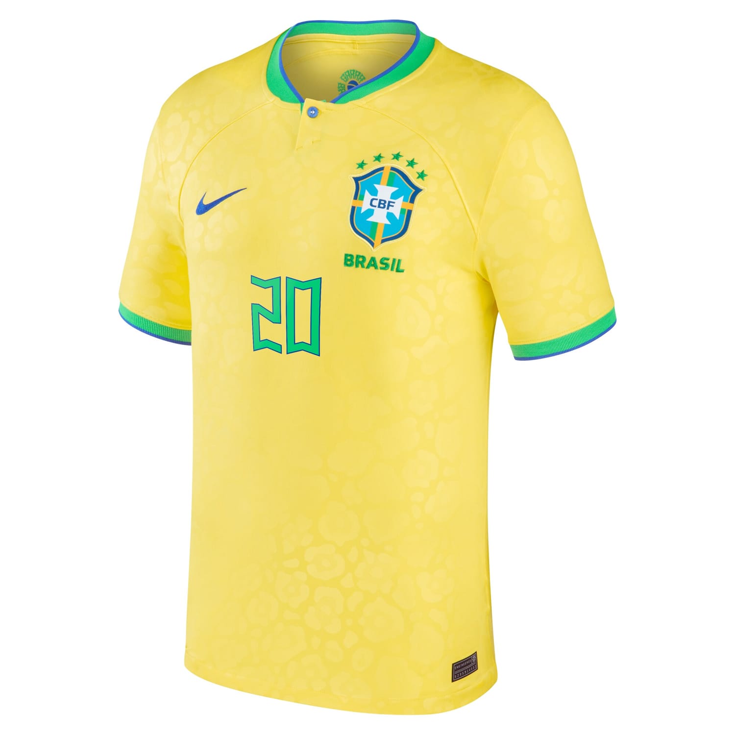 Brazil National Team Home Jersey Shirt Yellow 2022-23 player Vinicius Junior printing for Men