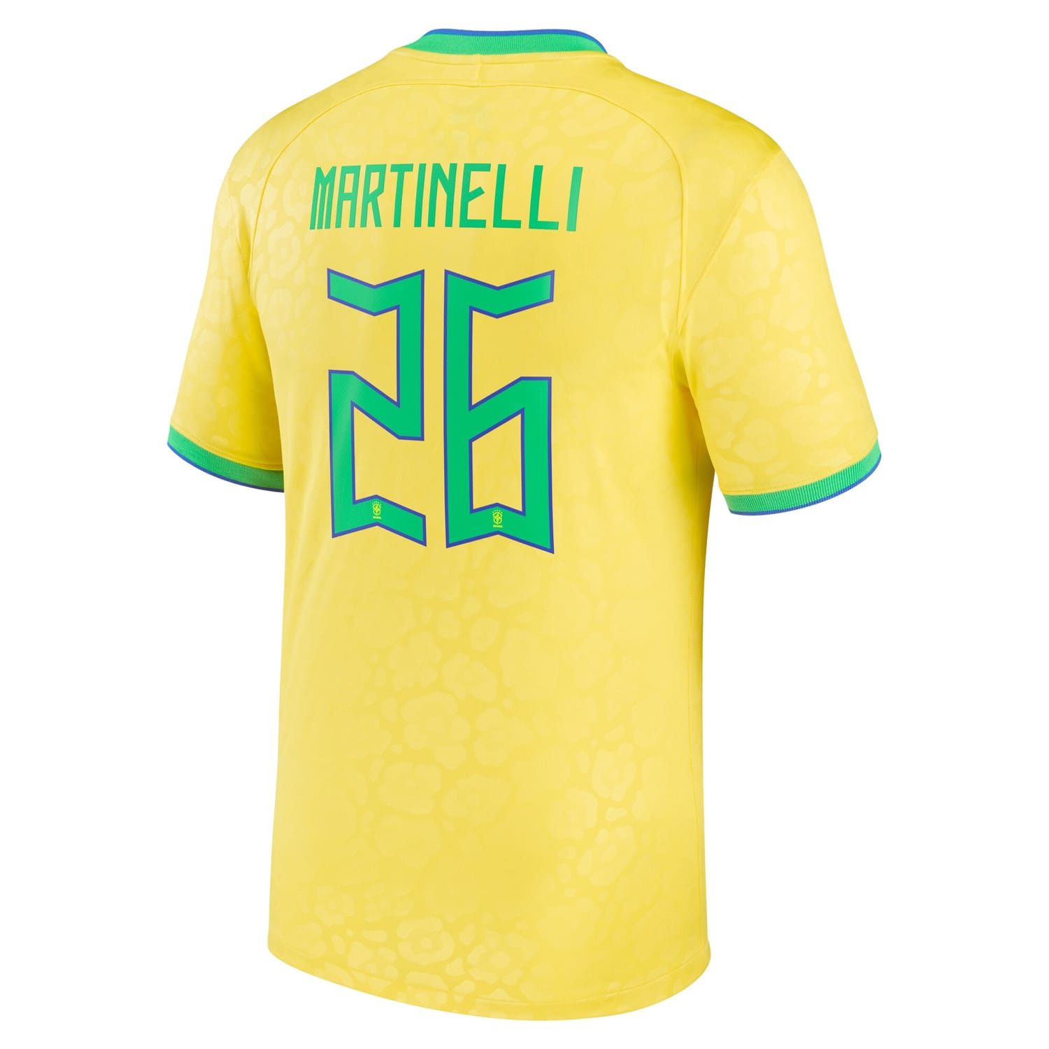 Brazil National Team Home Jersey Shirt Yellow 2022-23 player Gabriel Martinelli printing for Men