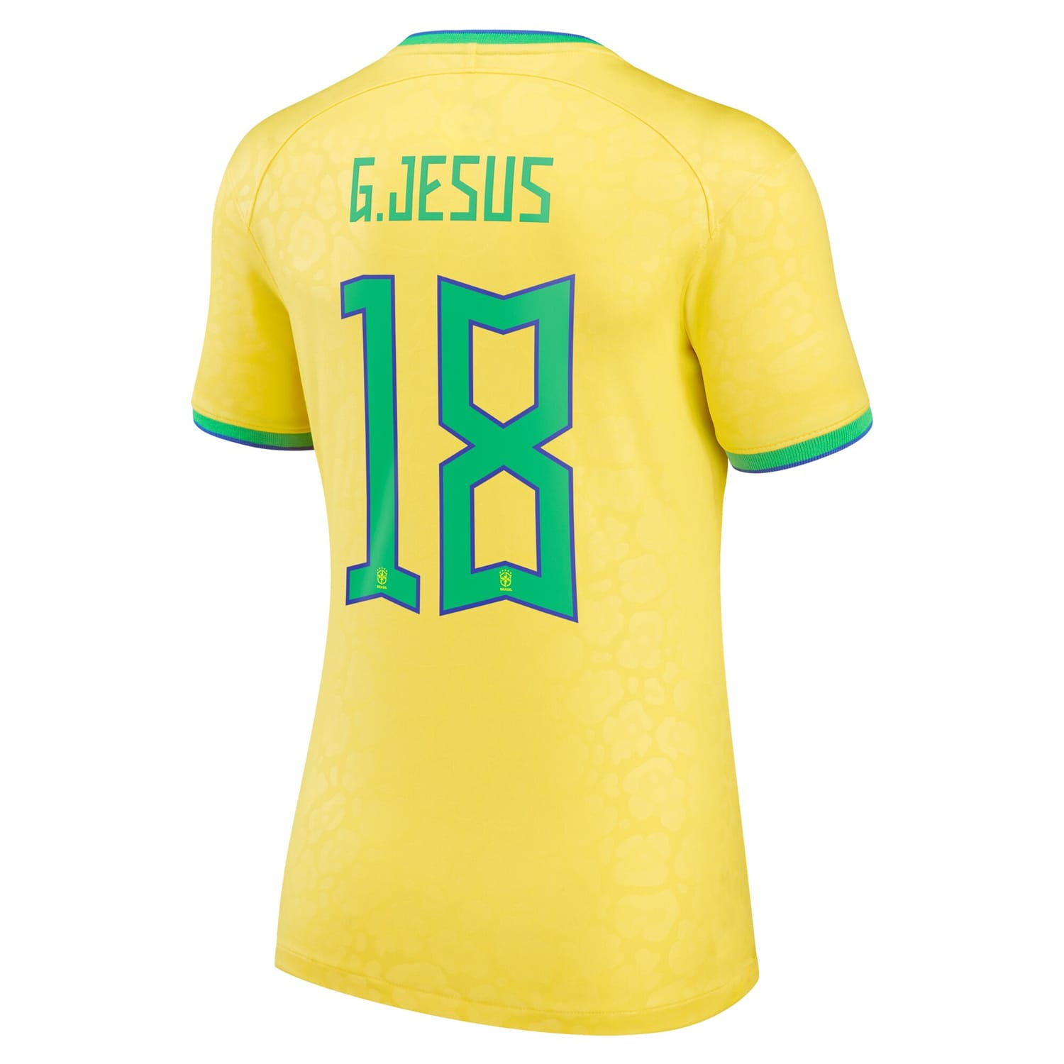 Brazil National Team Home Jersey Shirt Yellow 2022-23 player Gabriel Jesus printing for Women
