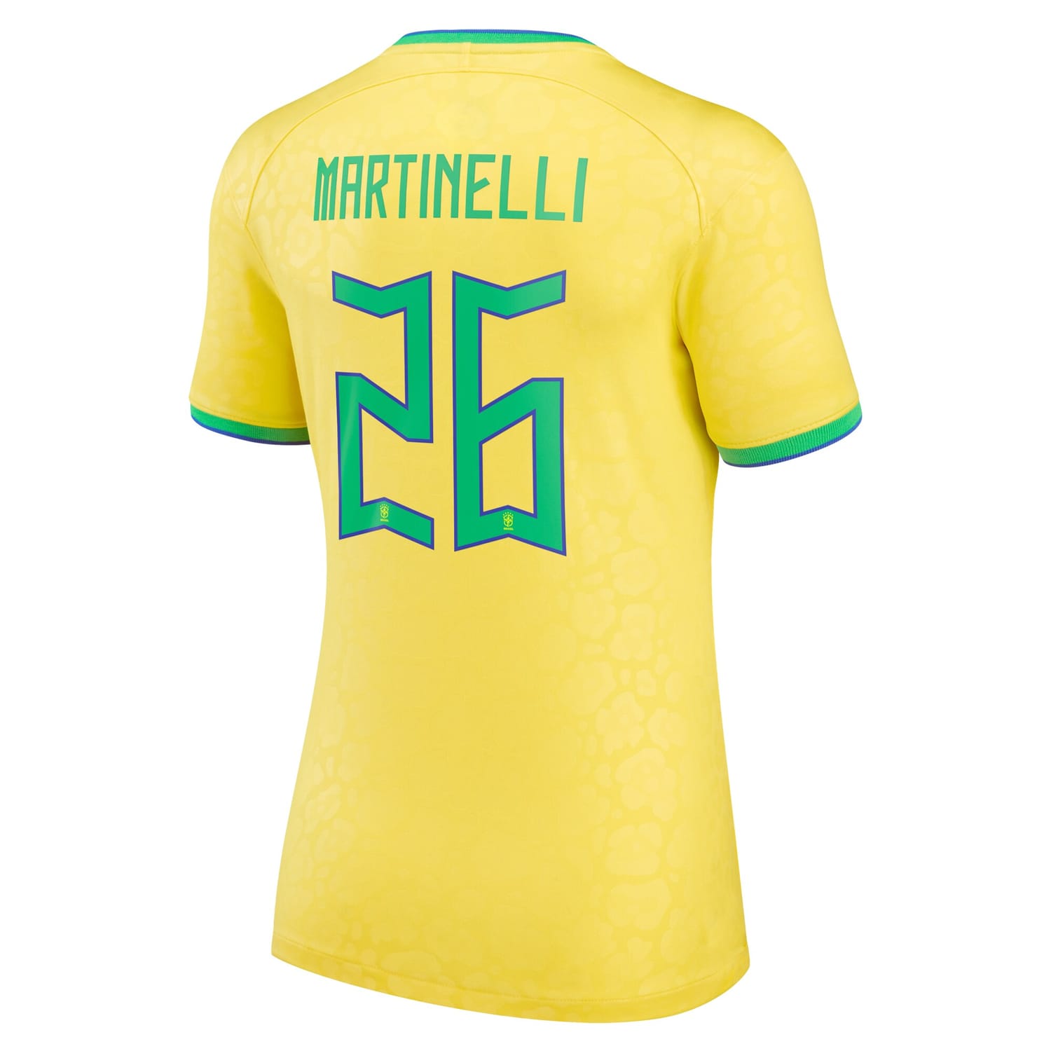 Brazil National Team Home Jersey Shirt Yellow 2022-23 player Gabriel Martinelli printing for Women